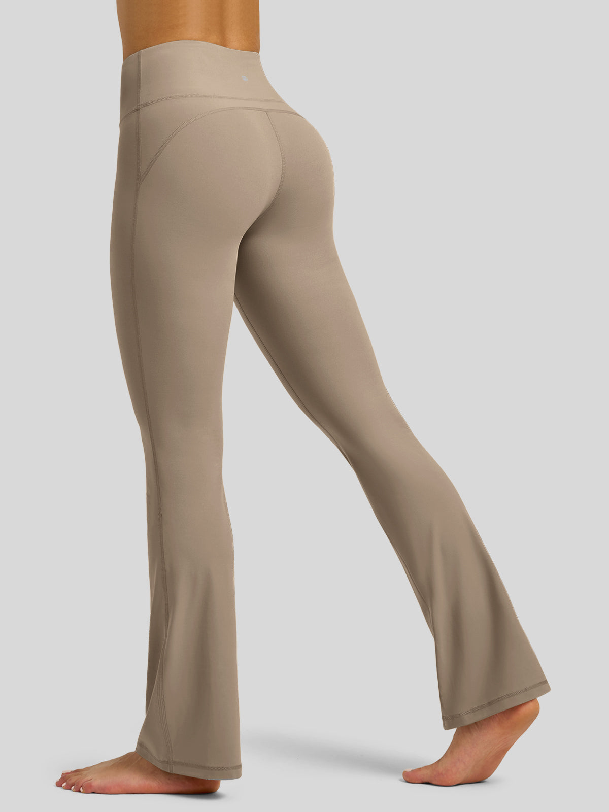 Willit Women's Butterflux Yoga Flare Leggings 33 Inch in taupe