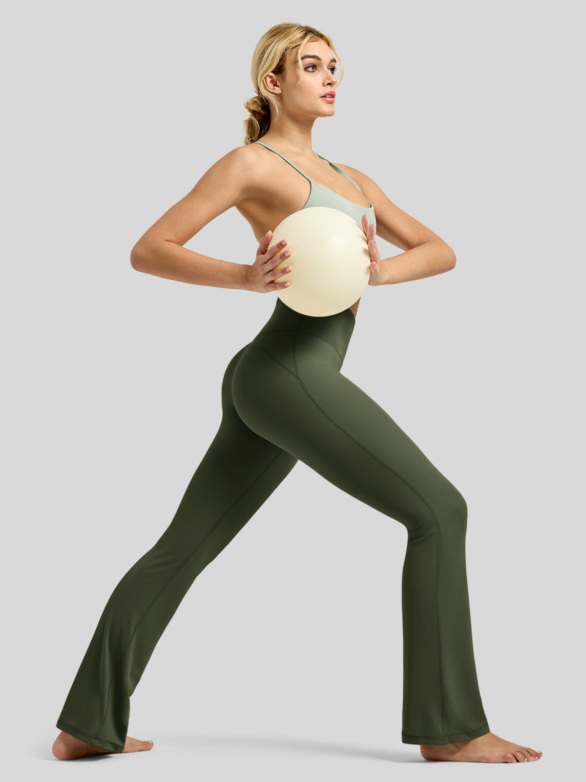 Willit Women's Butterflux Yoga Flare Leggings 29 Inch in green