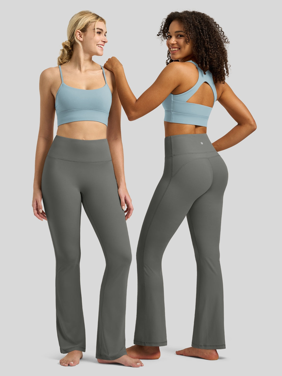 Willit Women's Butterflux Yoga Flare Leggings 29 Inch in gray