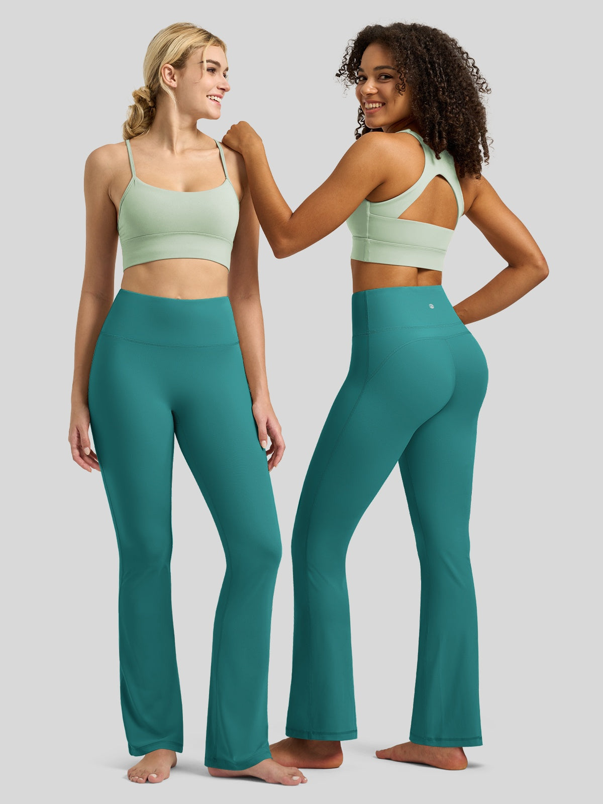 Willit Women's Butterflux Yoga Flare Leggings 29 Inch in green