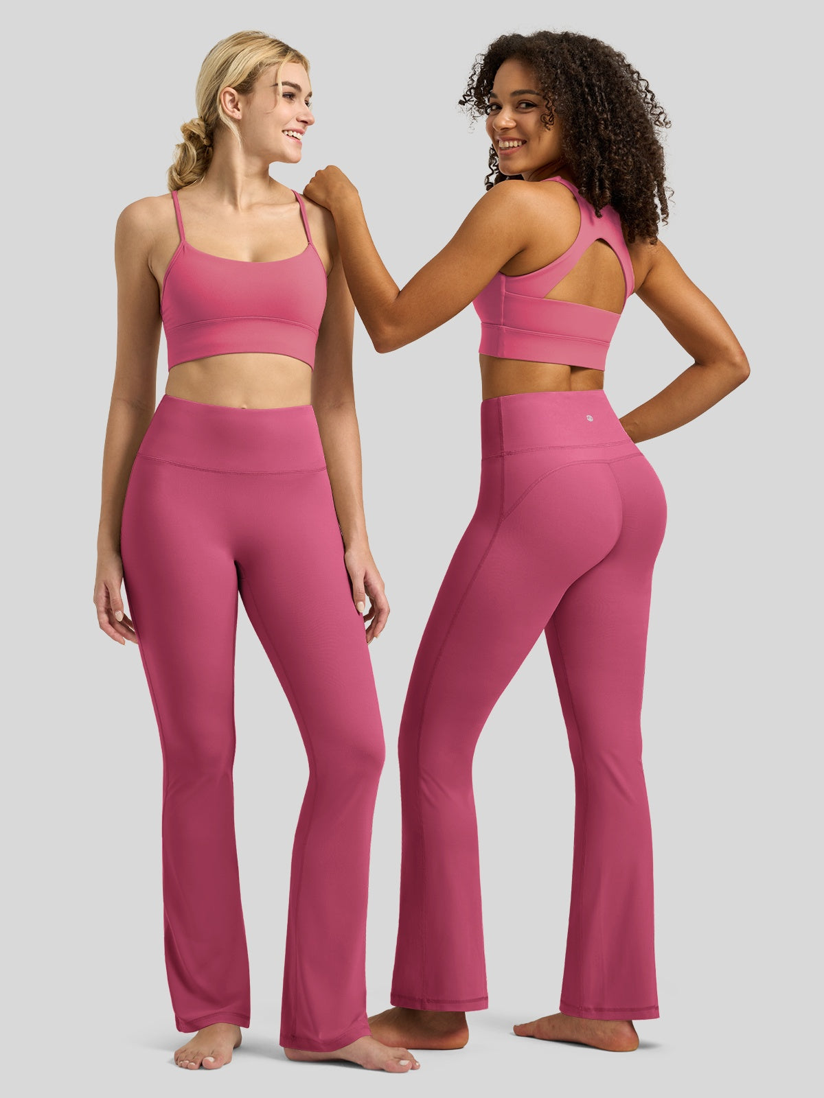 Willit Women's Butterflux Yoga Flare Leggings 33 Inch in red