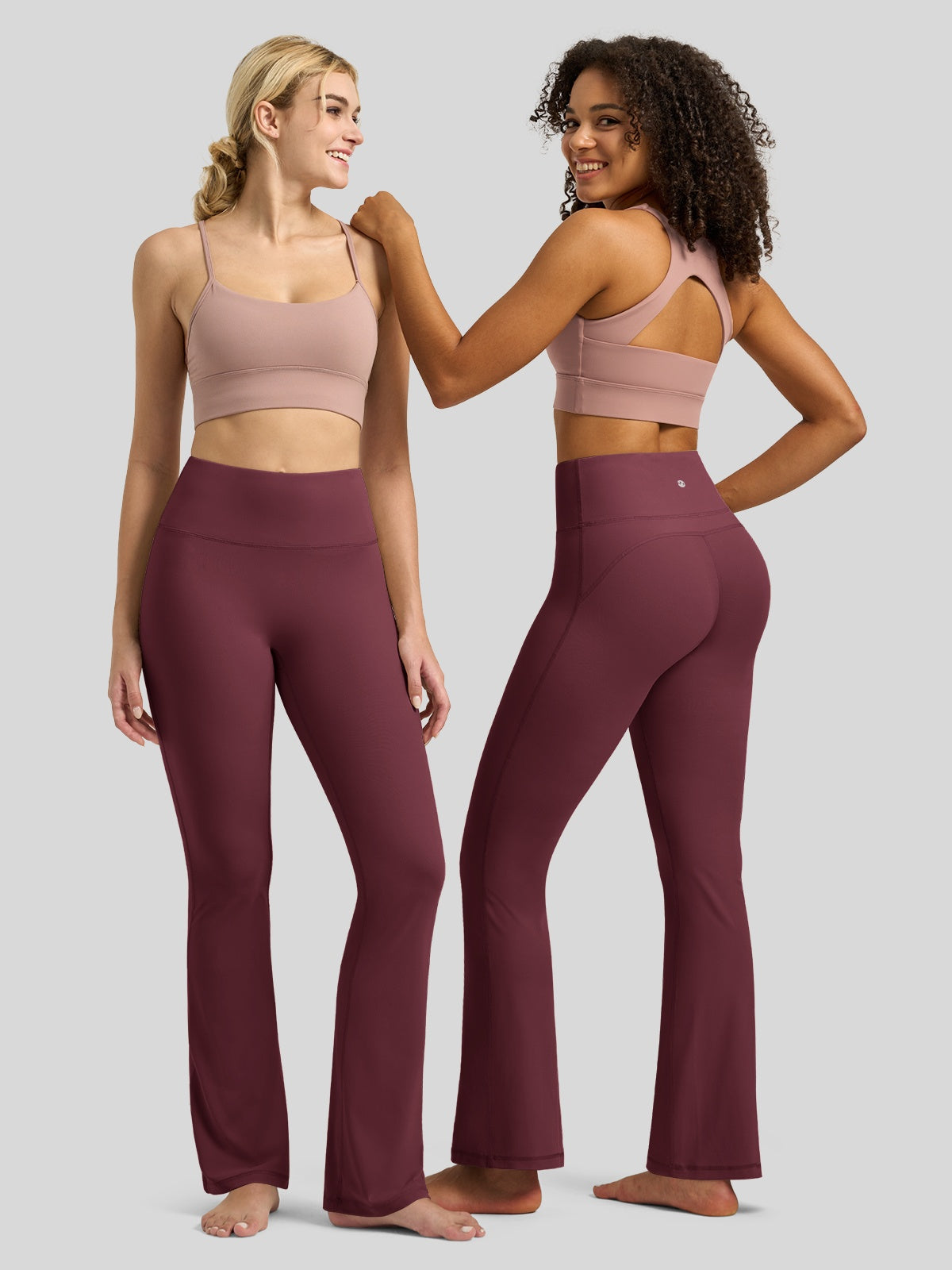 Willit Women's Butterflux Yoga Flare Leggings 30.5 Inch in red