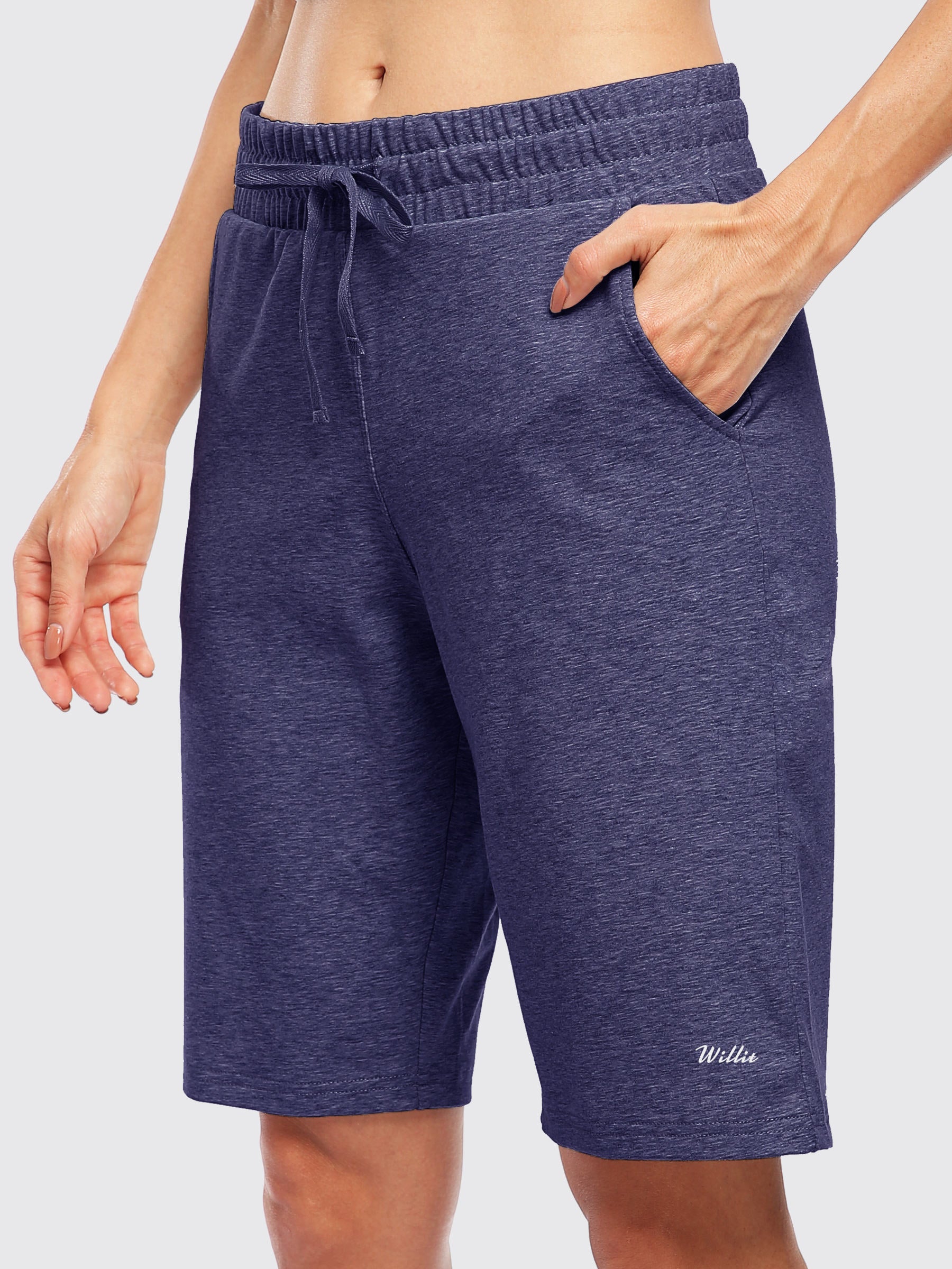 Womens Cotton Bermuda Shorts bluish violet