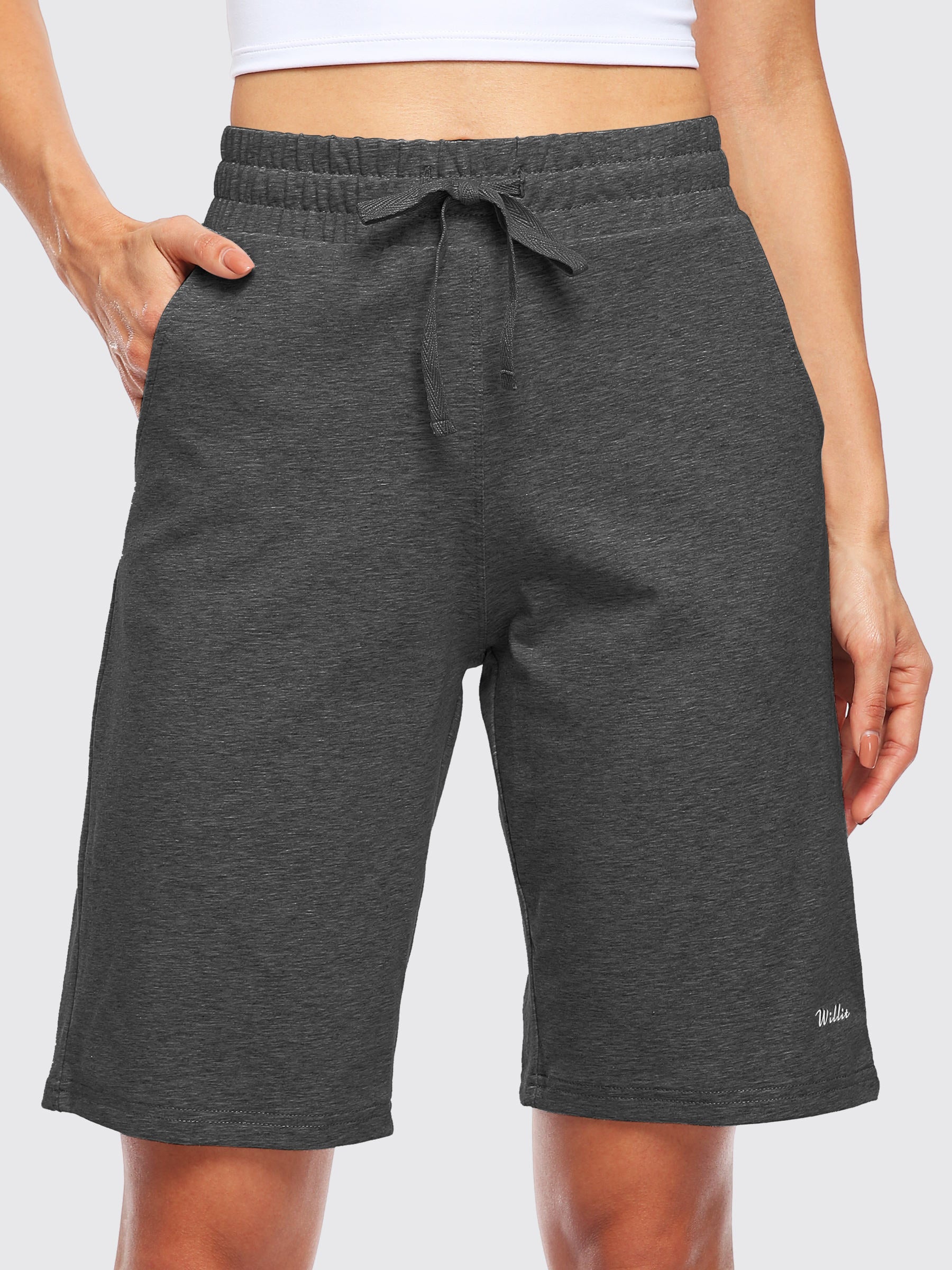 Womens Cotton Bermuda Shorts dark gray