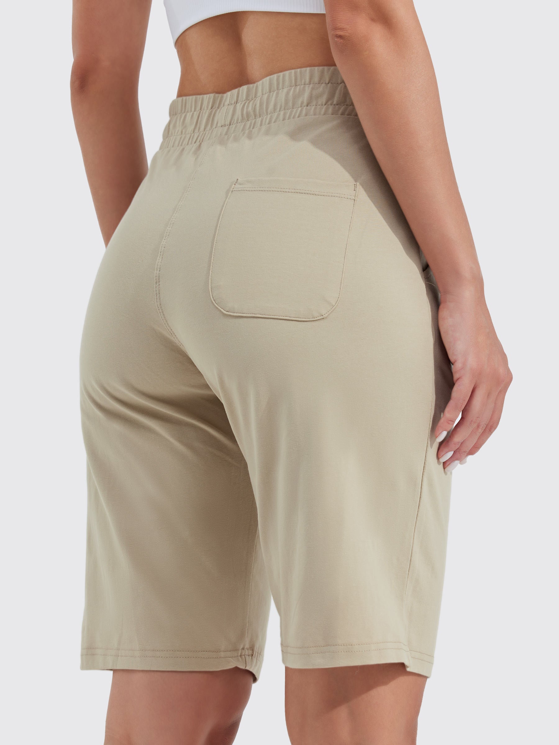 Womens Cotton Bermuda Shorts khaki