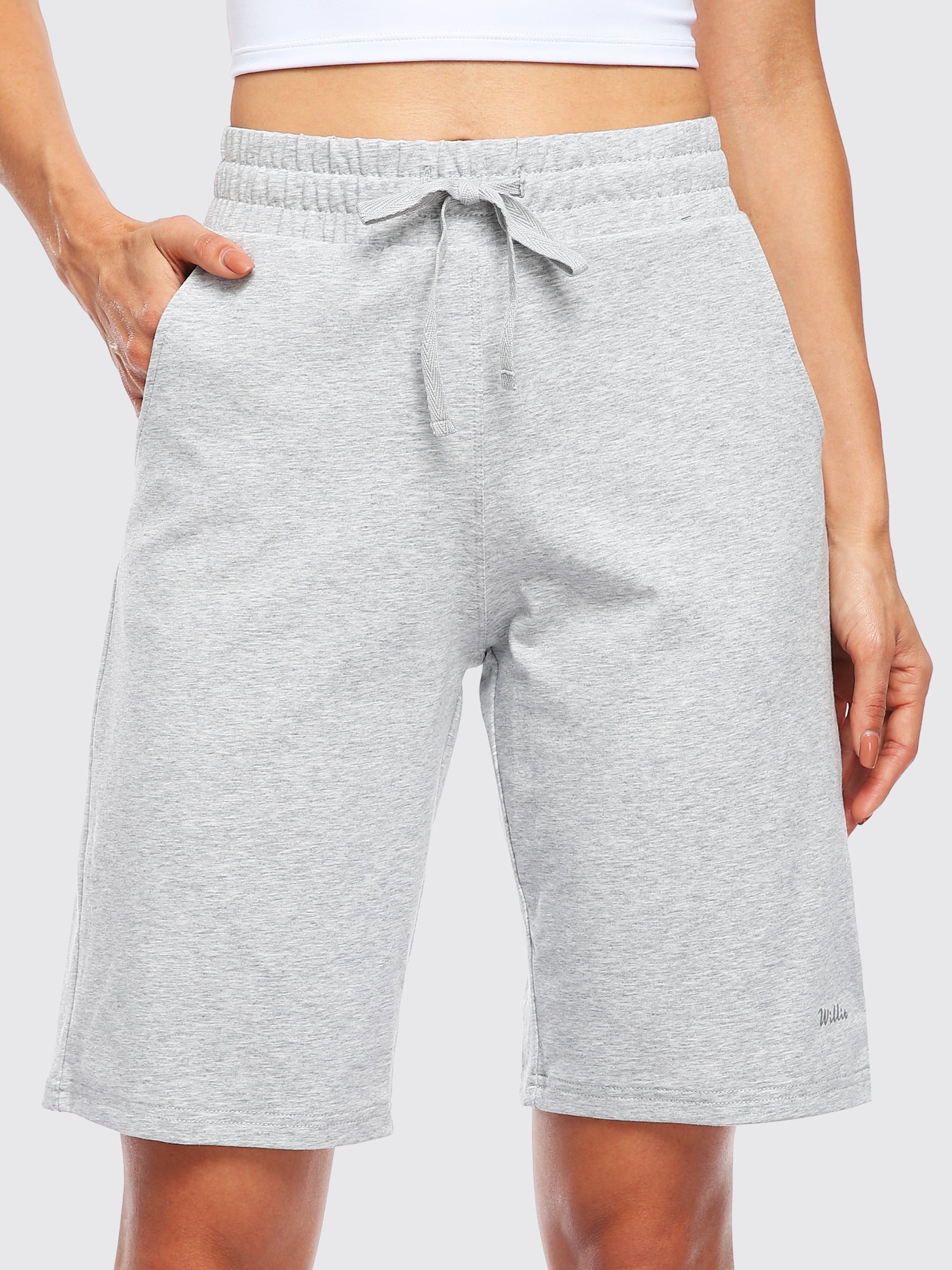 Womens Cotton Bermuda Shorts light gray