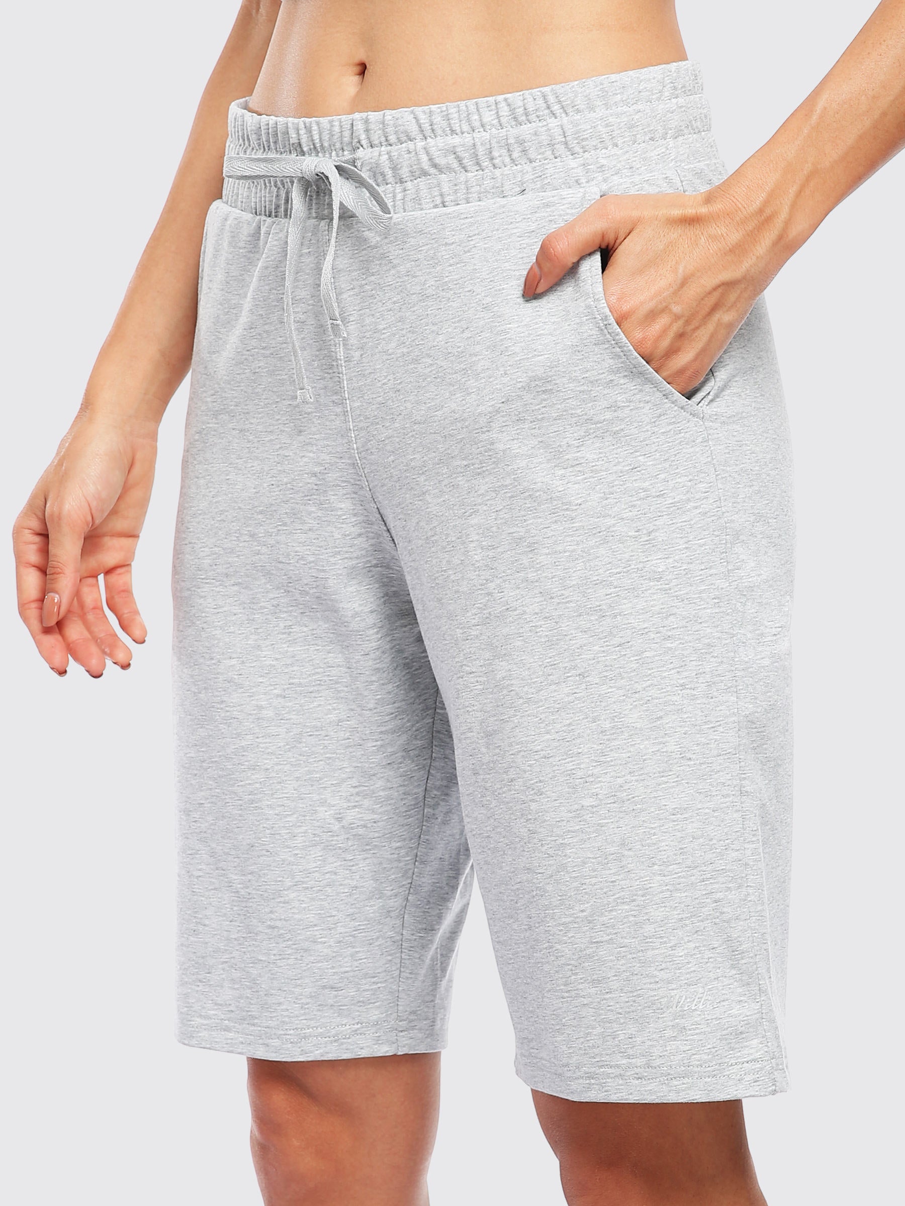 Womens Cotton Bermuda Shorts light gray