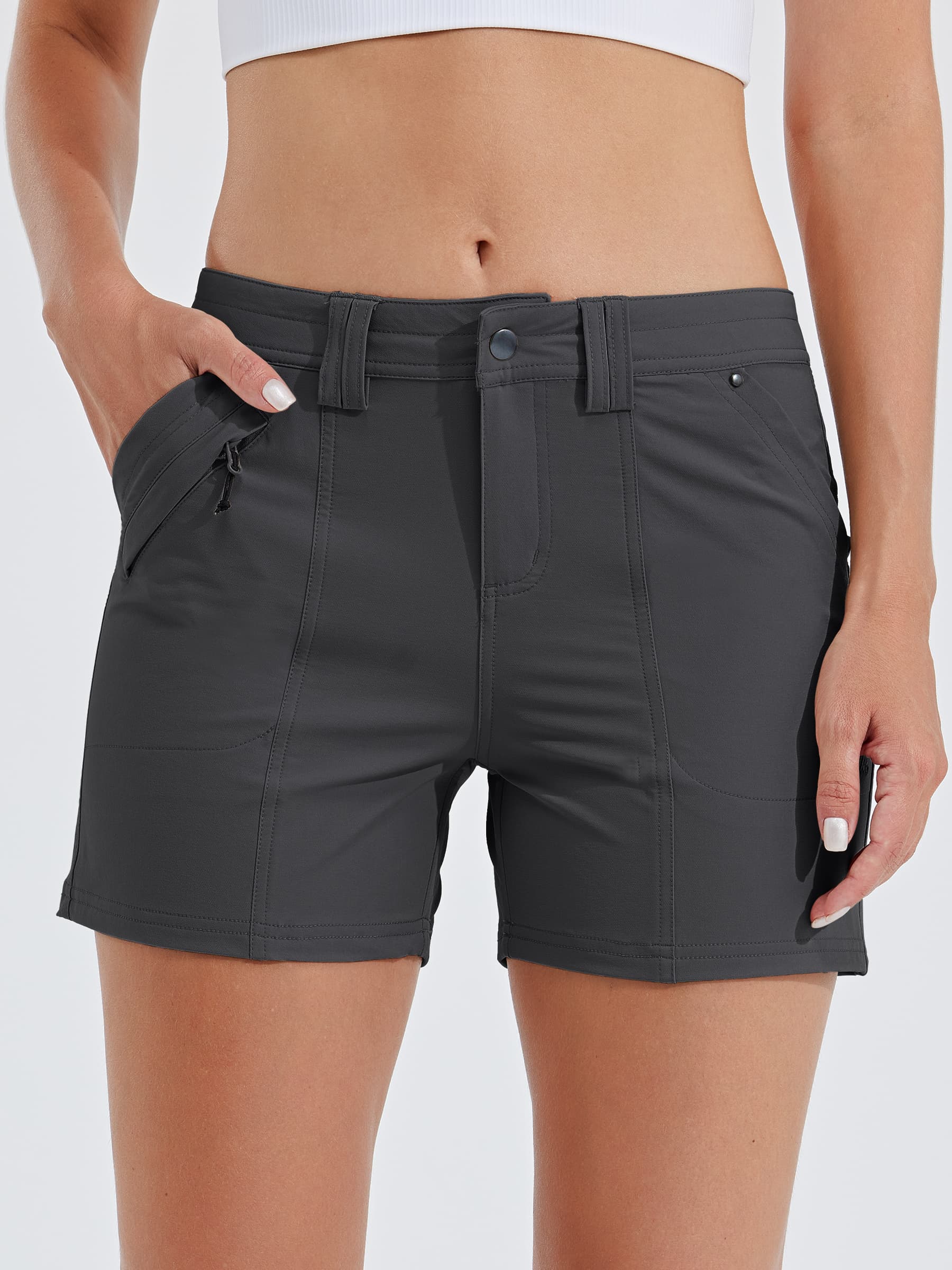 Womens Hiking Shorts 4.5 Inch dark gray1