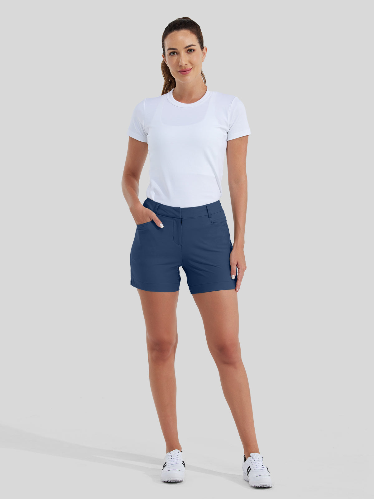 Willit Women's Golf Stretch Shorts 4.5 Inch in navy5