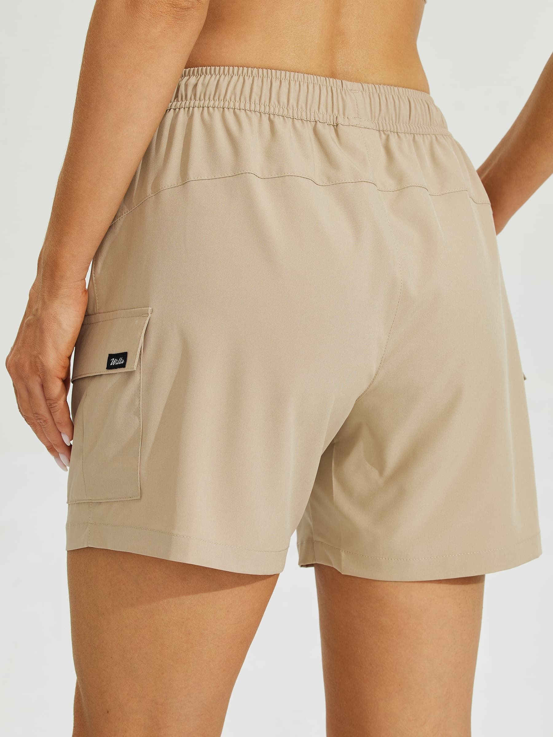 Willit Women's Hiking Workout Shorts in khaki3