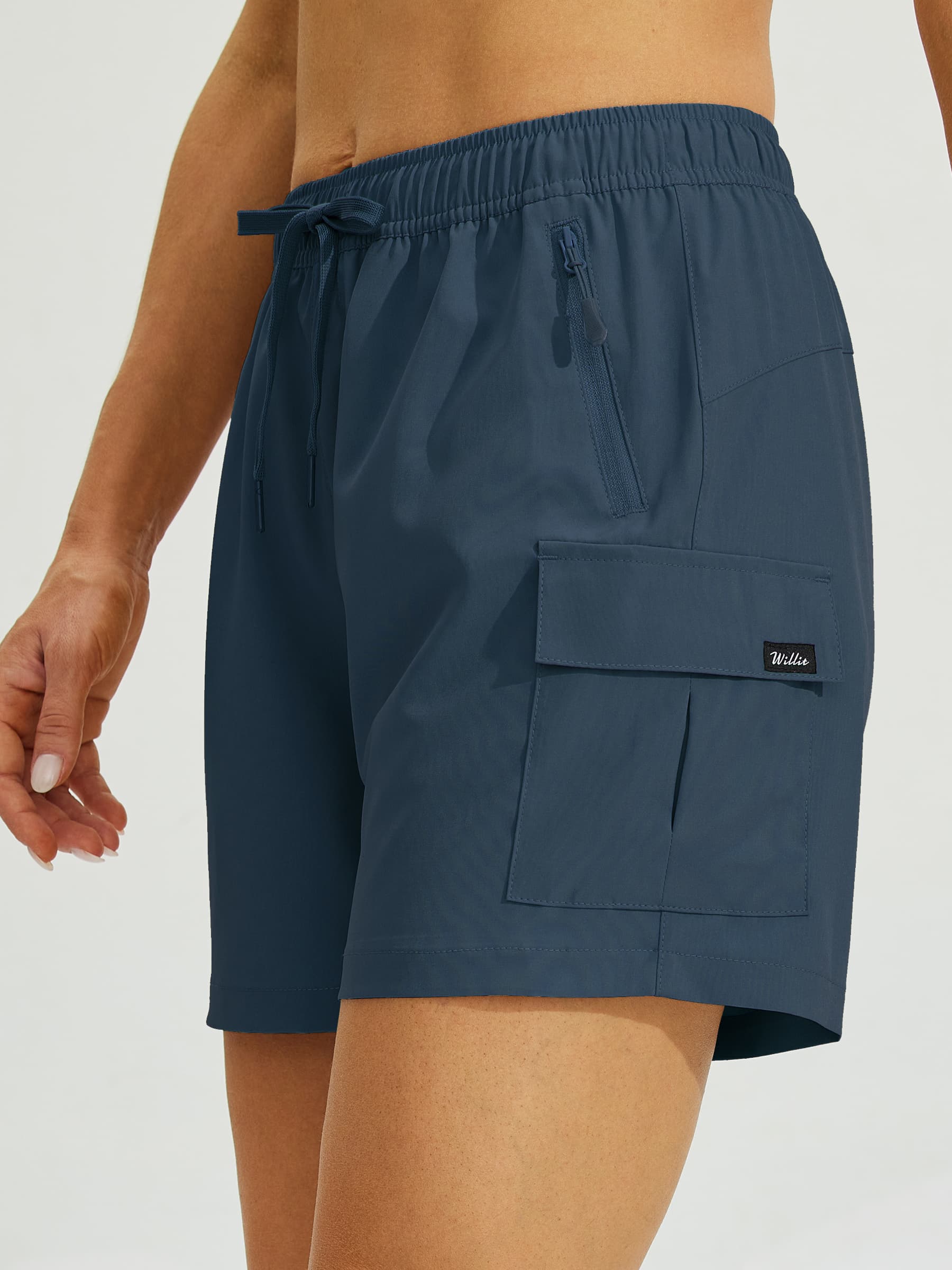 Willit Women's Hiking Workout Shorts in navy2