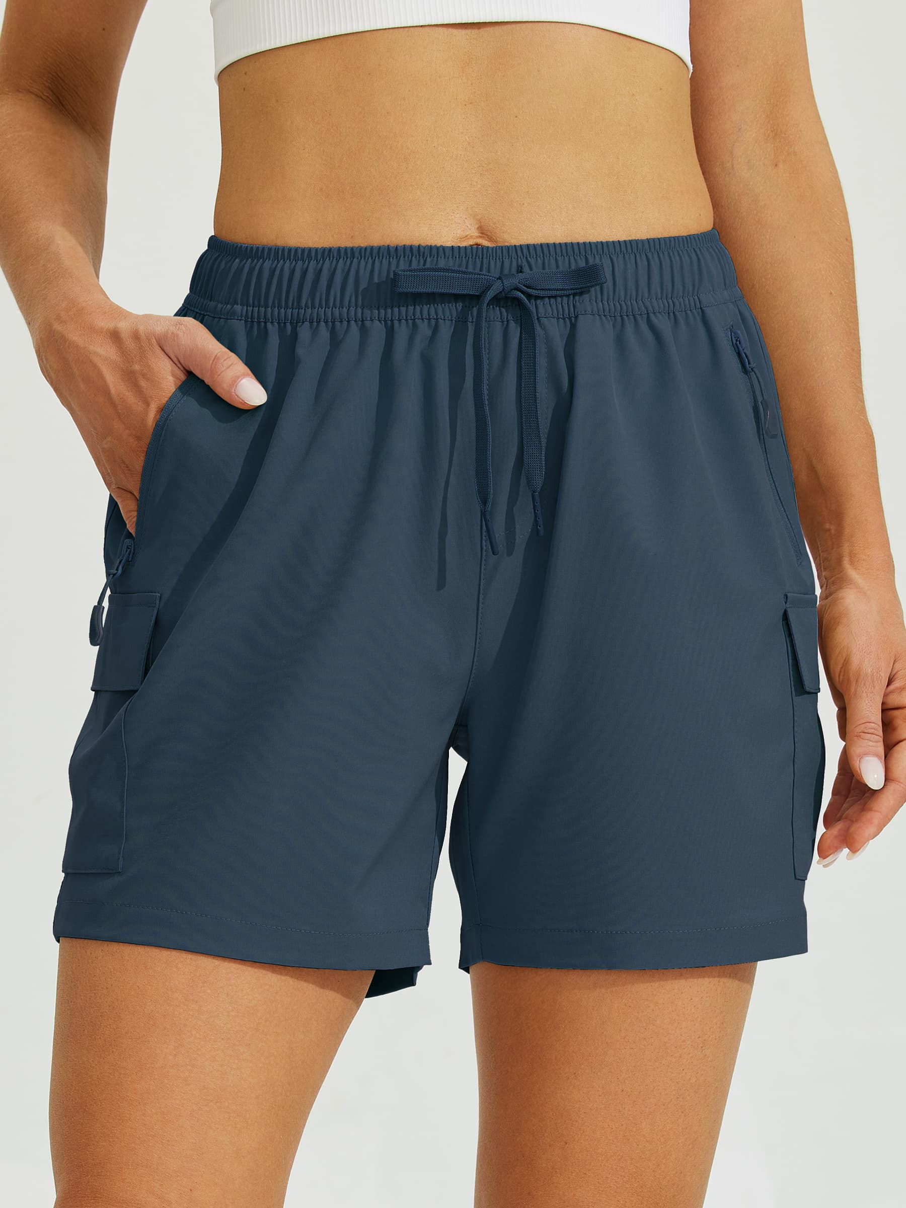 Willit Women's Hiking Workout Shorts in navy1