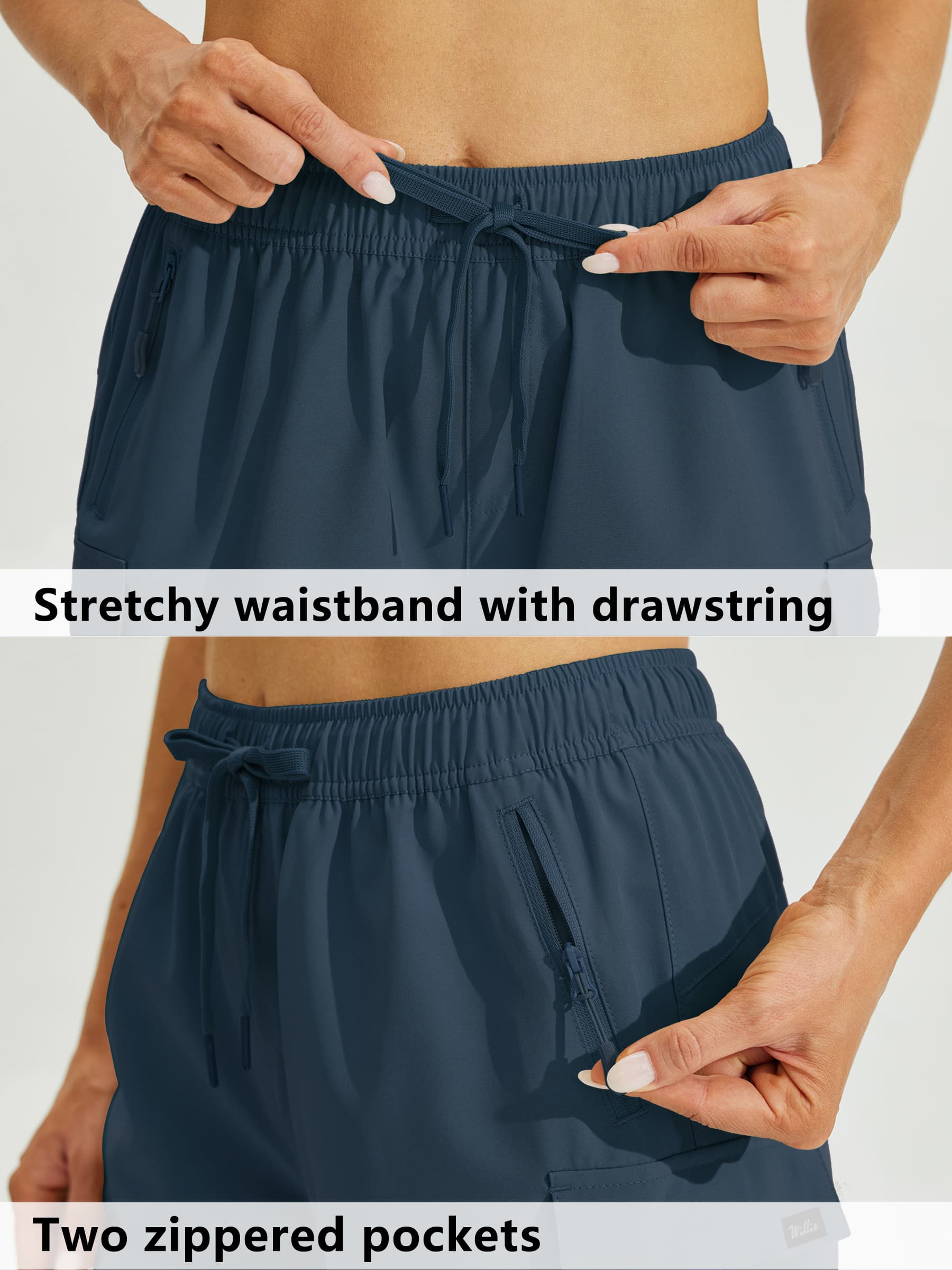 Willit Women's Hiking Workout Shorts in navy4