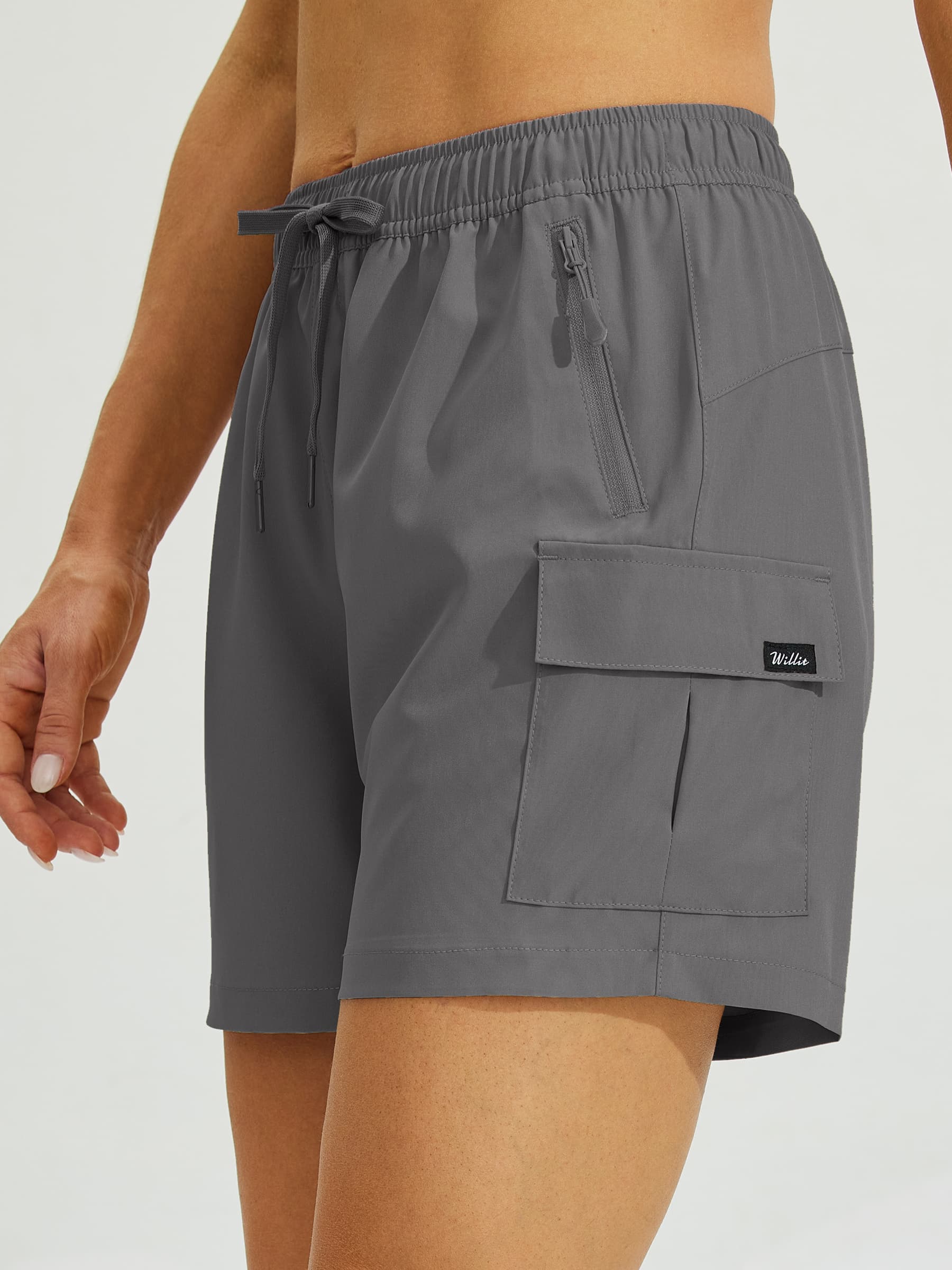 Willit Women's Hiking Workout Shorts in dark gray1