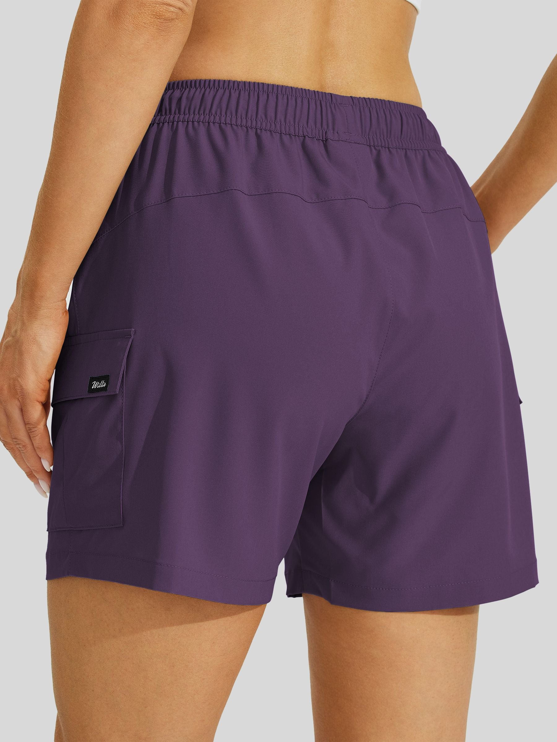 Willit Women's Hiking Workout Shorts in purple2