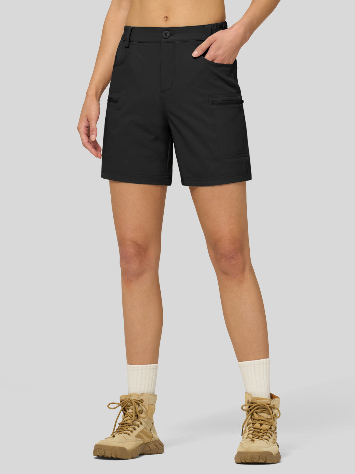 Willit Women's Hiking Shorts Quick Dry in black1