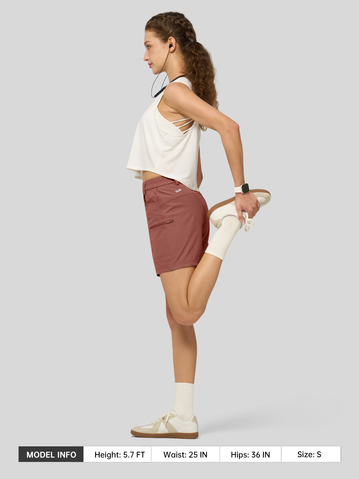 Willit Women's Hiking Shorts Quick Dry in cacao5