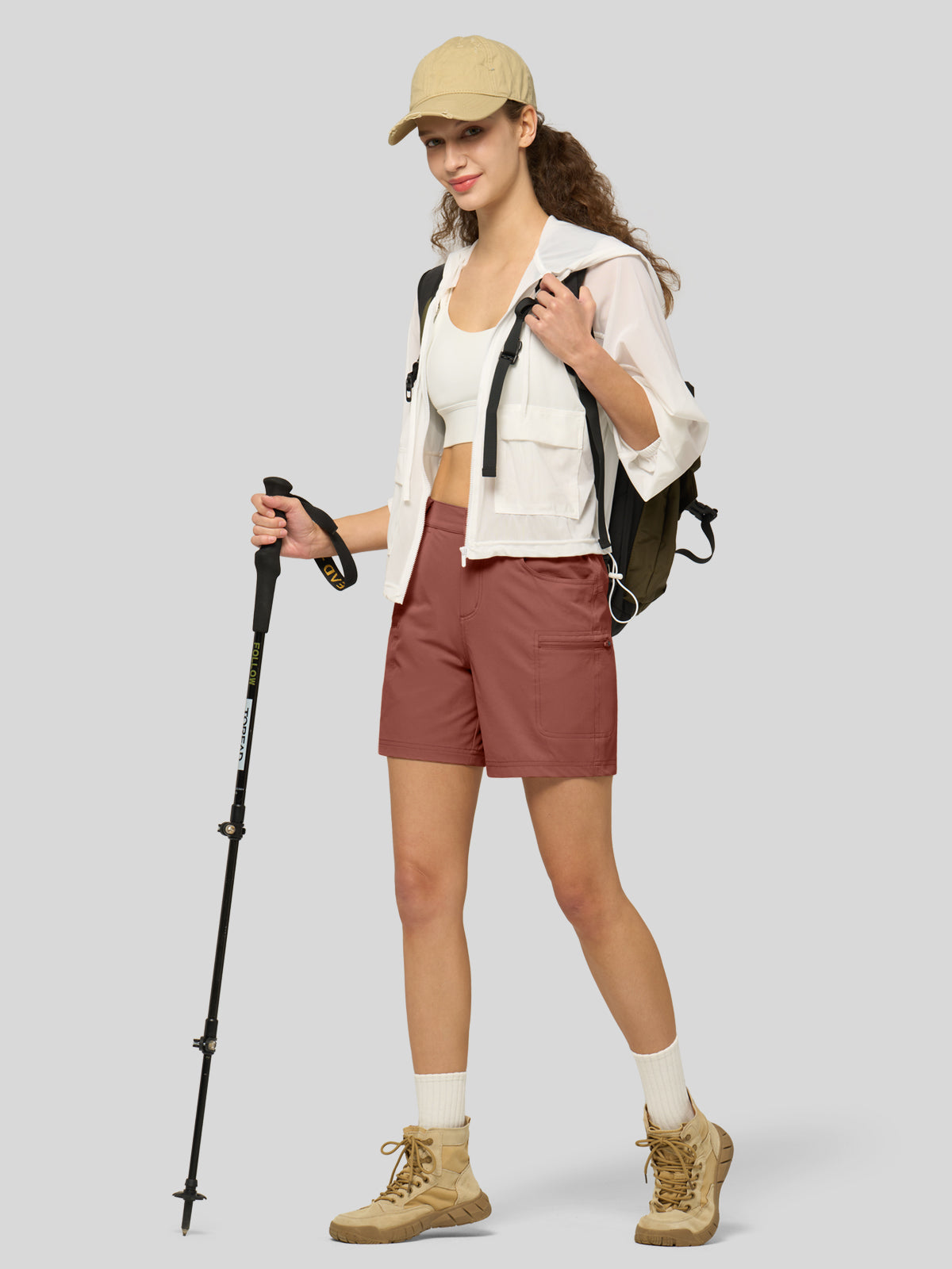 Willit Women's Hiking Shorts Quick Dry in cacao4