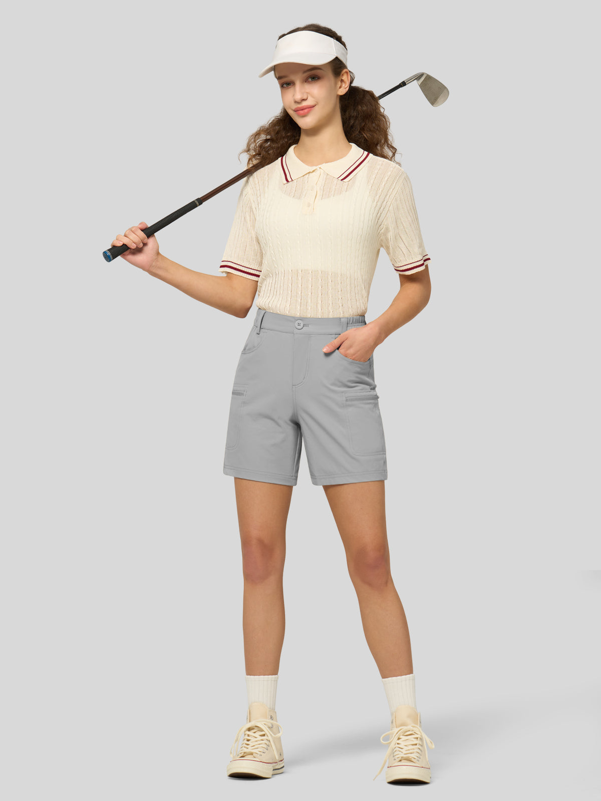 Willit Women's Hiking Shorts Quick Dry in light gray4