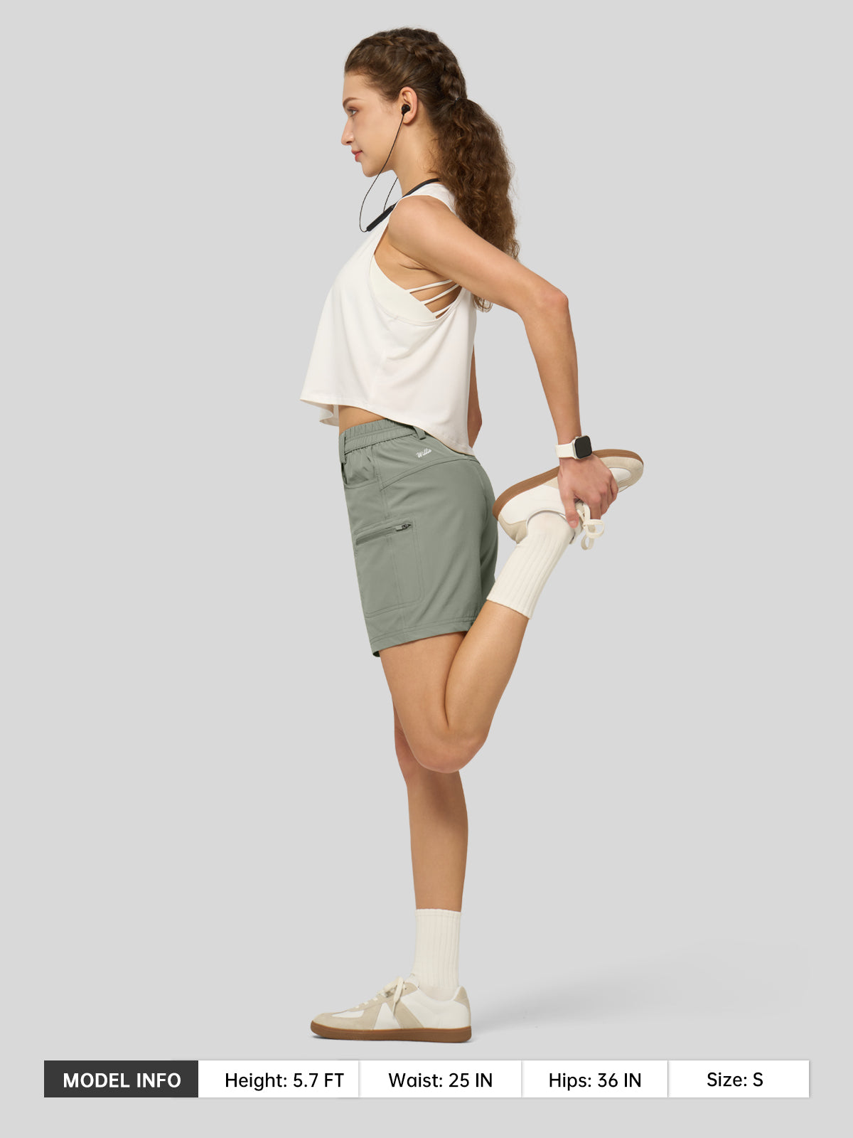 Willit Women's Hiking Shorts Quick Dry in sagegreen5