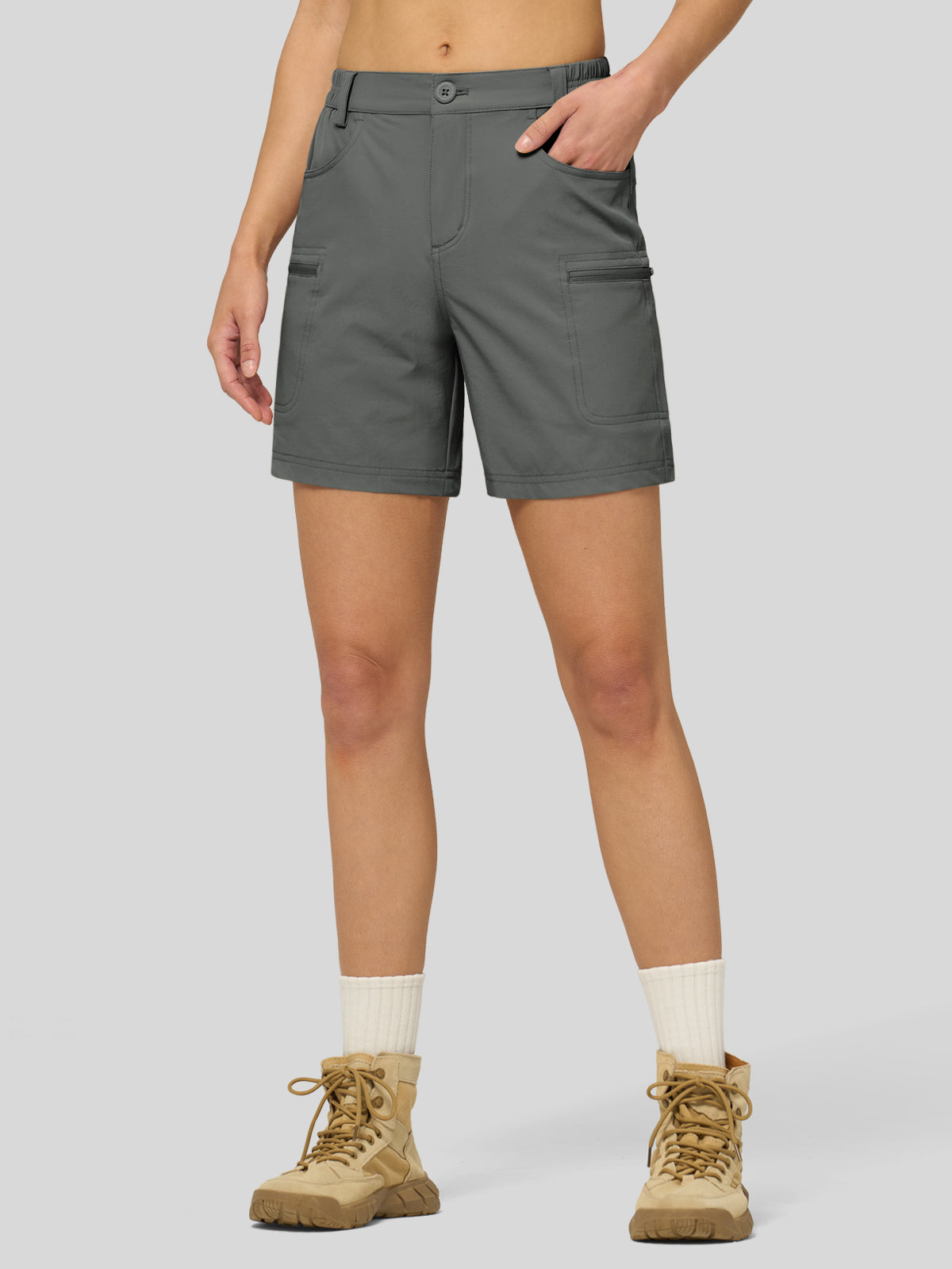 Willit Women's Hiking Shorts Quick Dry in steel gray1