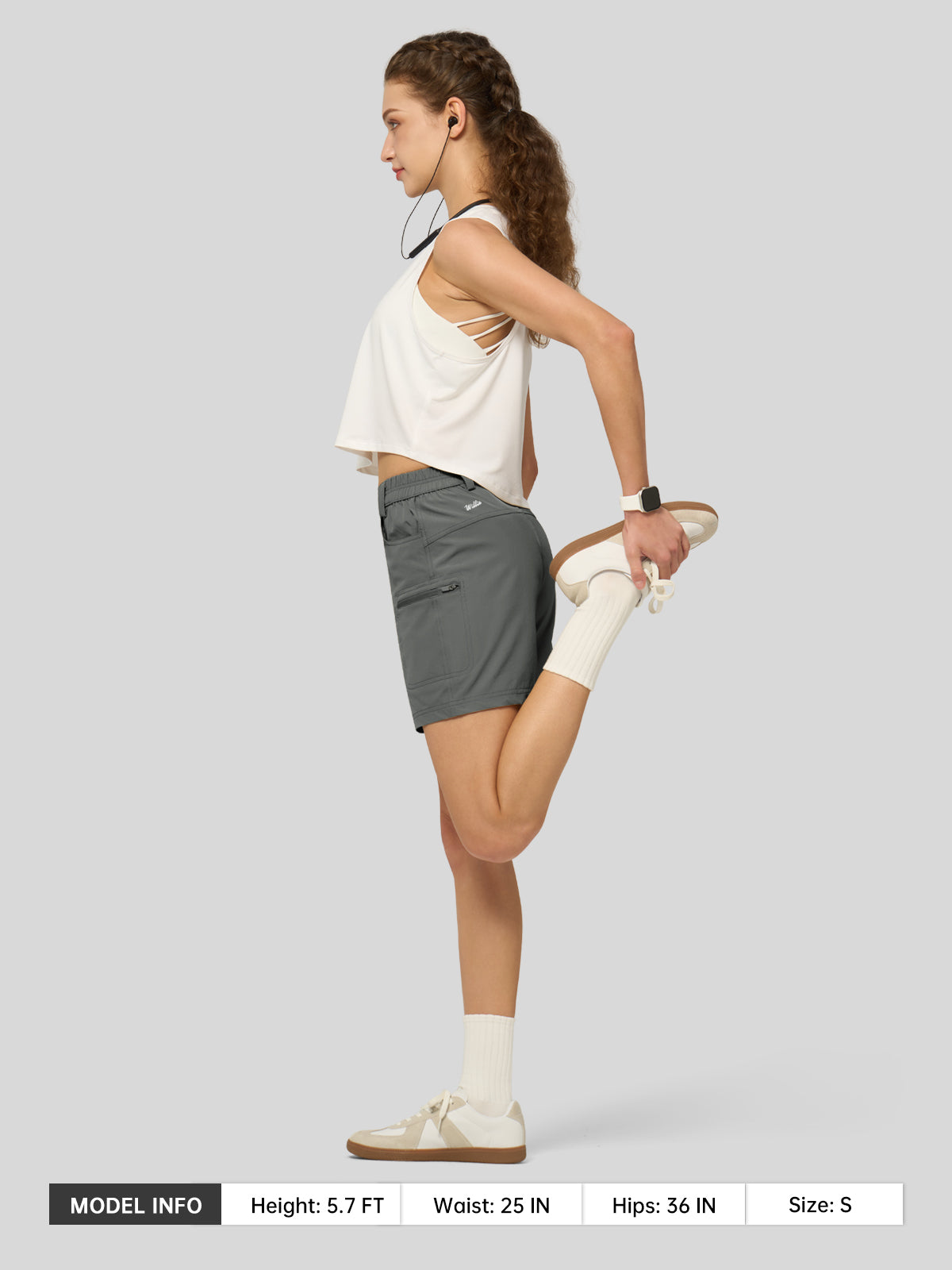 Willit Women's Hiking Shorts Quick Dry in steel gray5