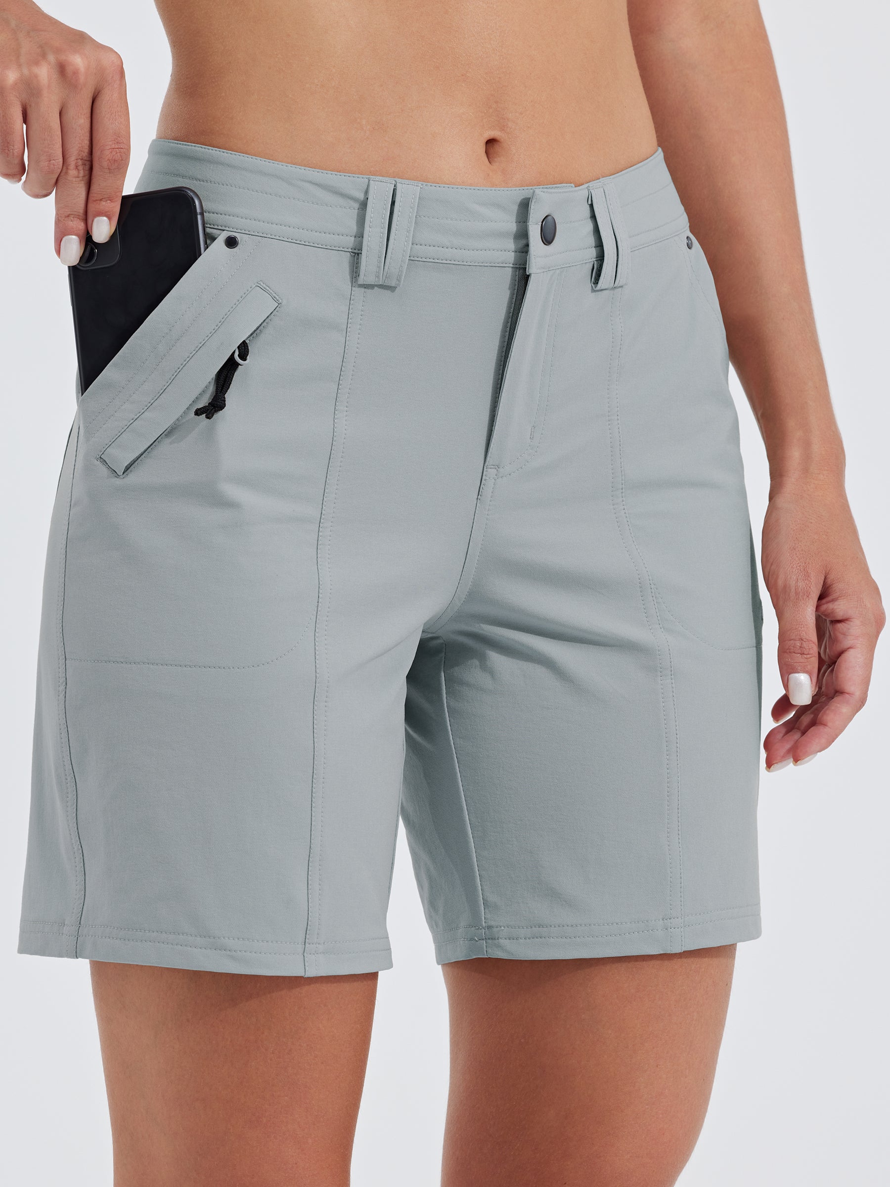 Womens Hiking Shorts Water Resistant light gray2
