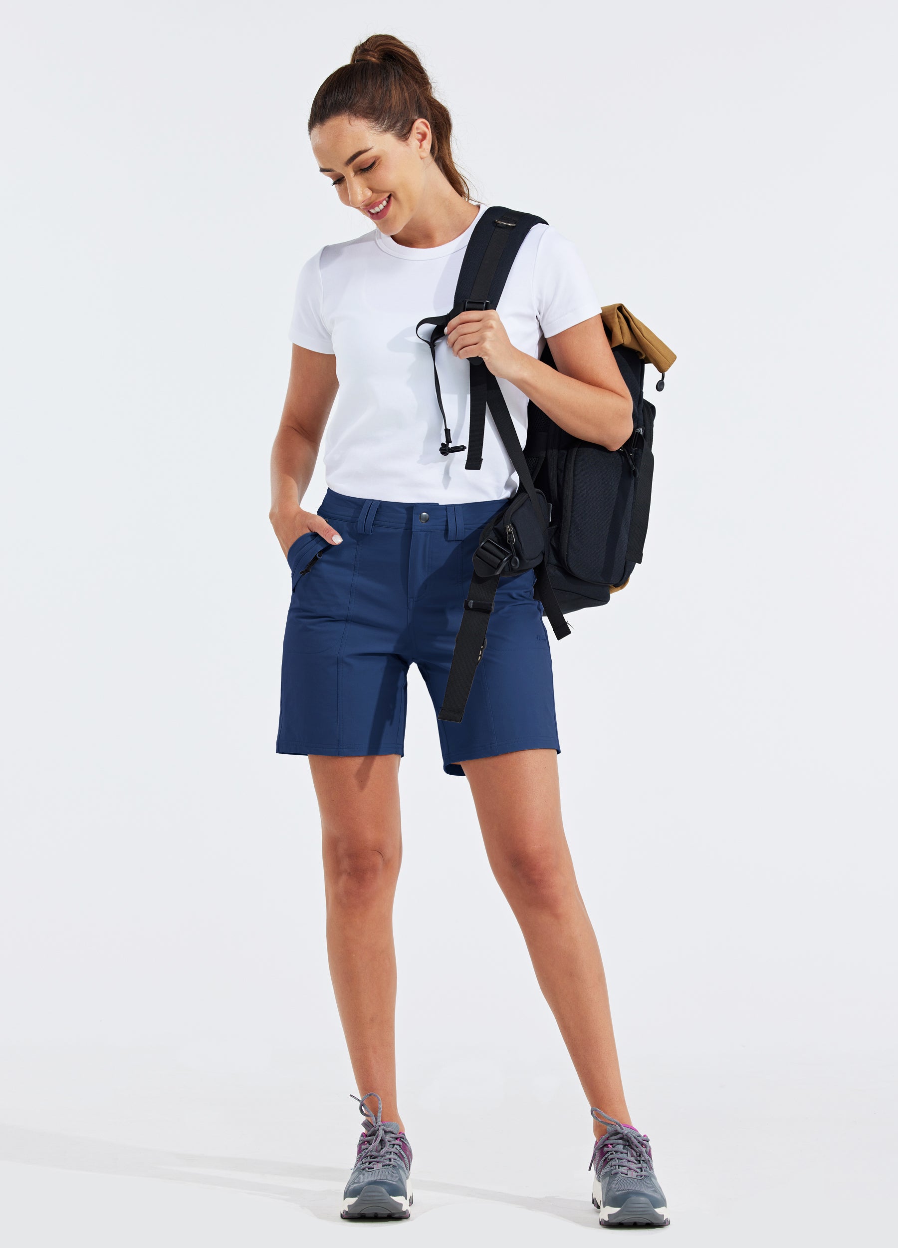 Womens Hiking Shorts Water Resistant navy4