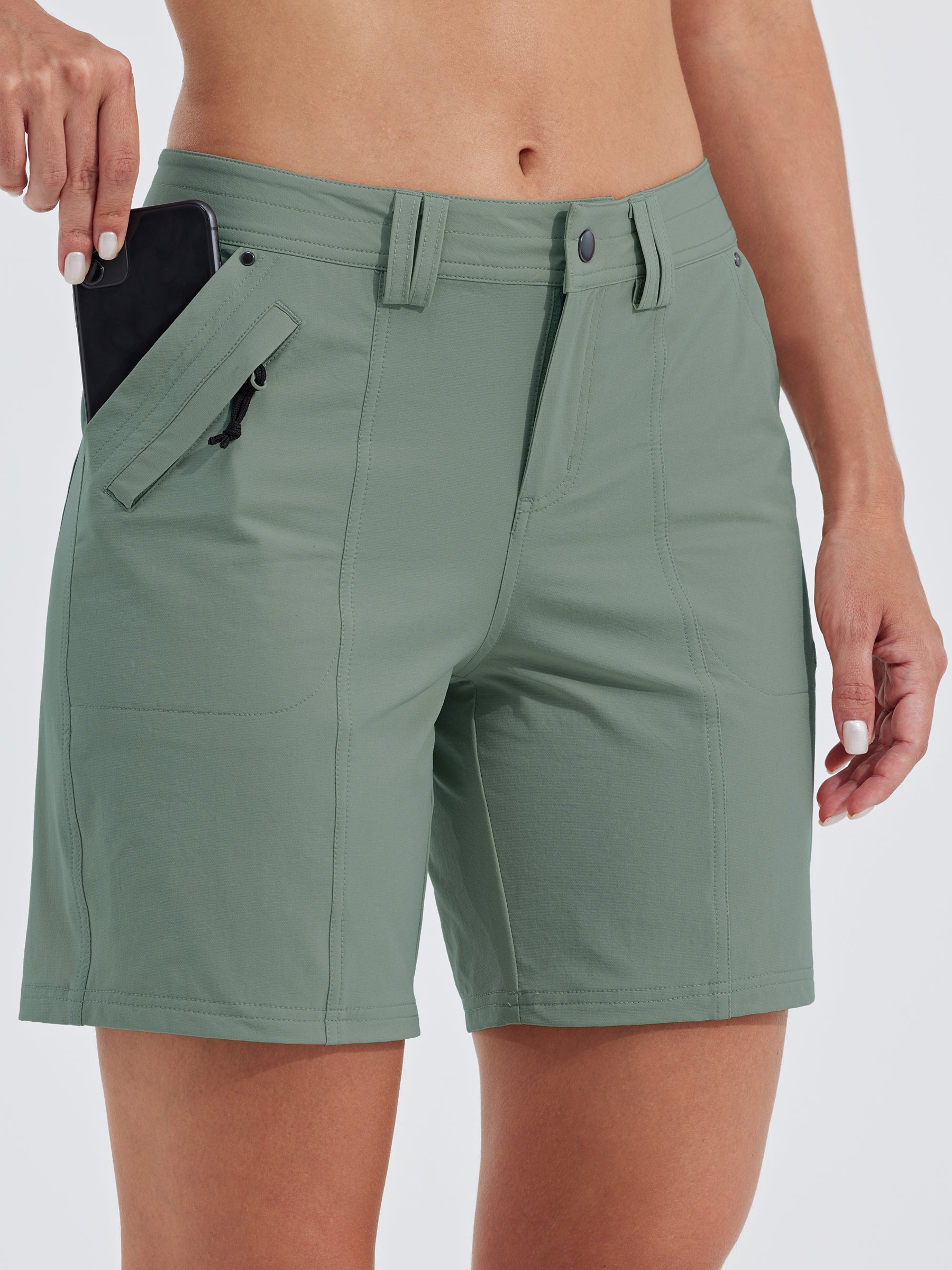 Womens Hiking Shorts Water Resistant sage green1