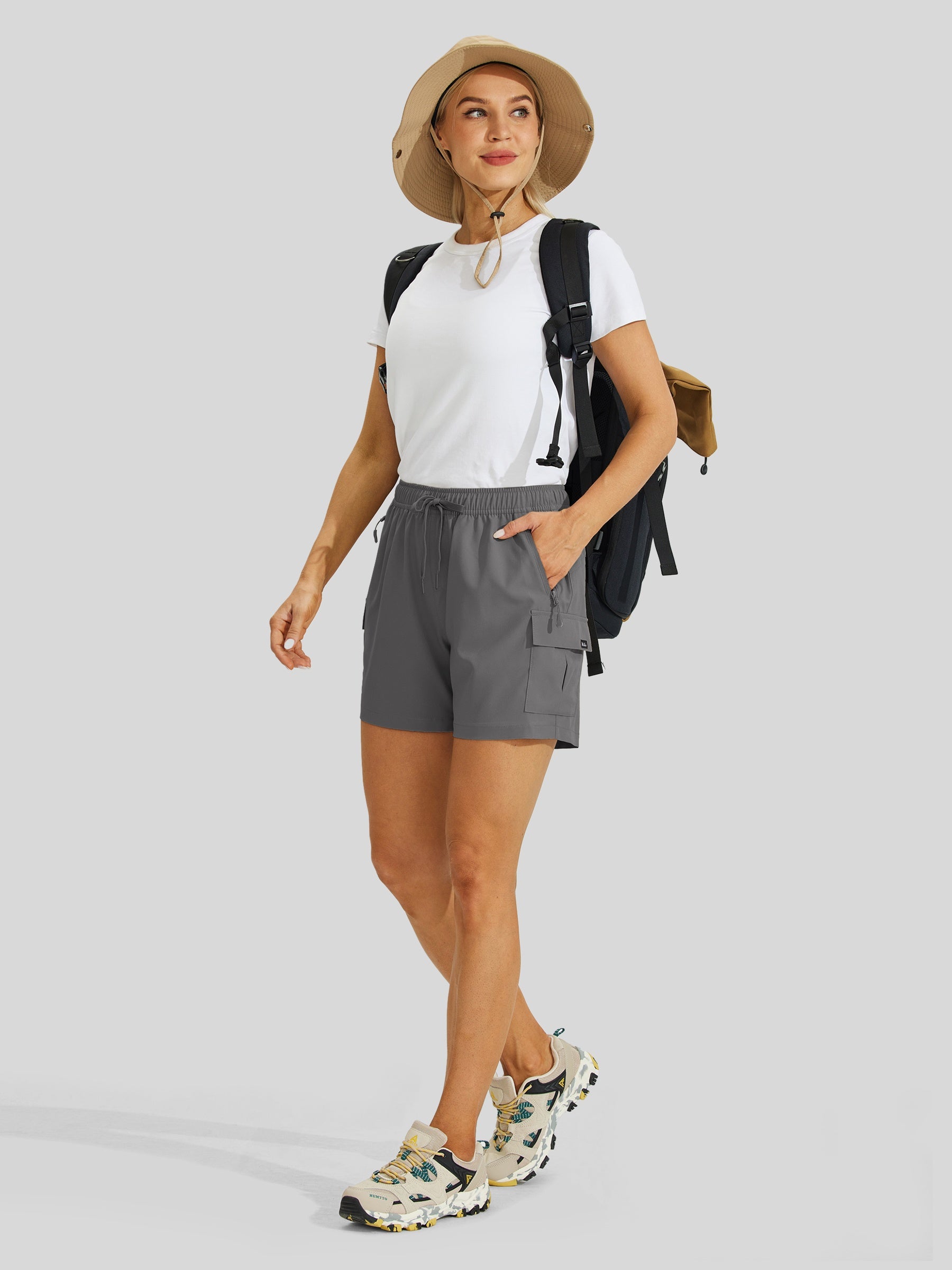 Willit Women's Hiking Workout Shorts in dark gray4