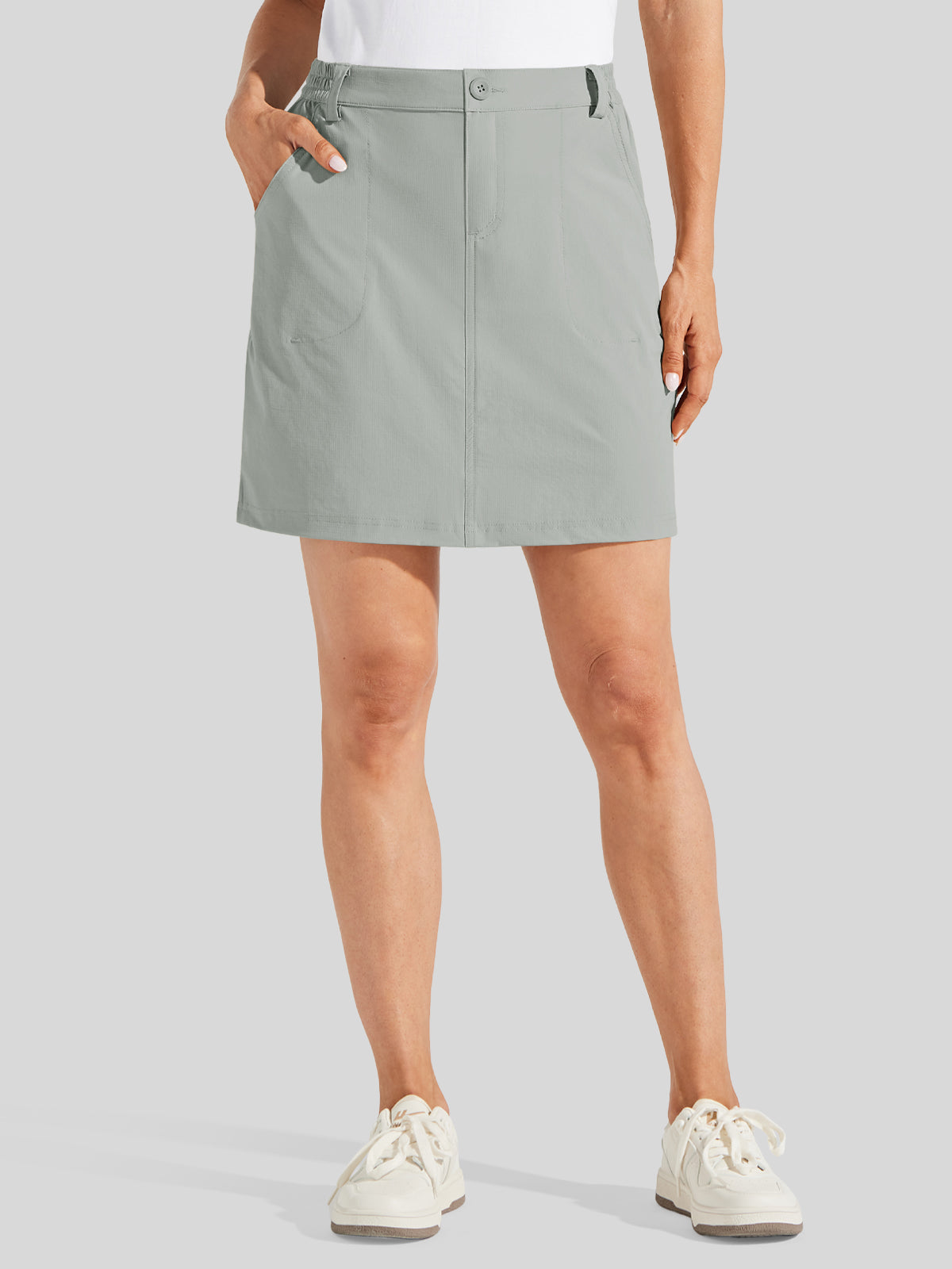 Willit Women's Lightweight Outdoor Skort_light gray