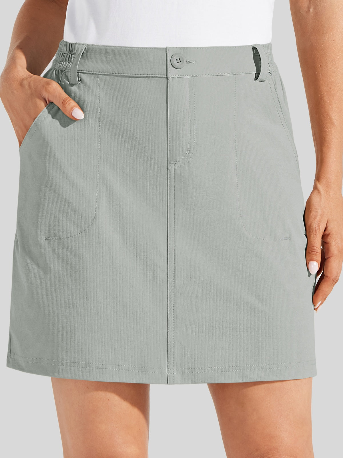 Willit Women's Lightweight Outdoor Skort_light gray