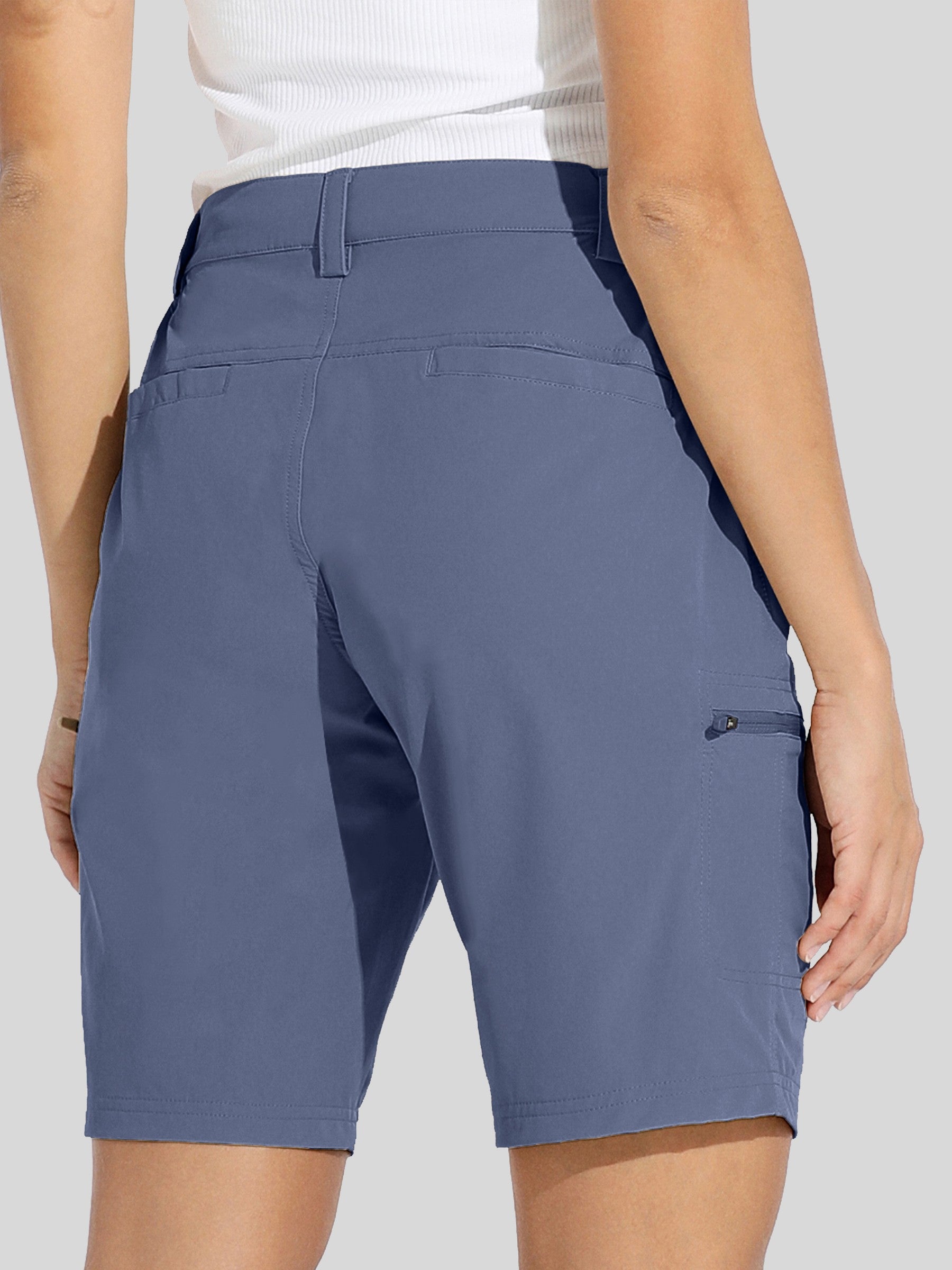 willit Womens Bermuda Cargo Shorts 10 Inch in violet2