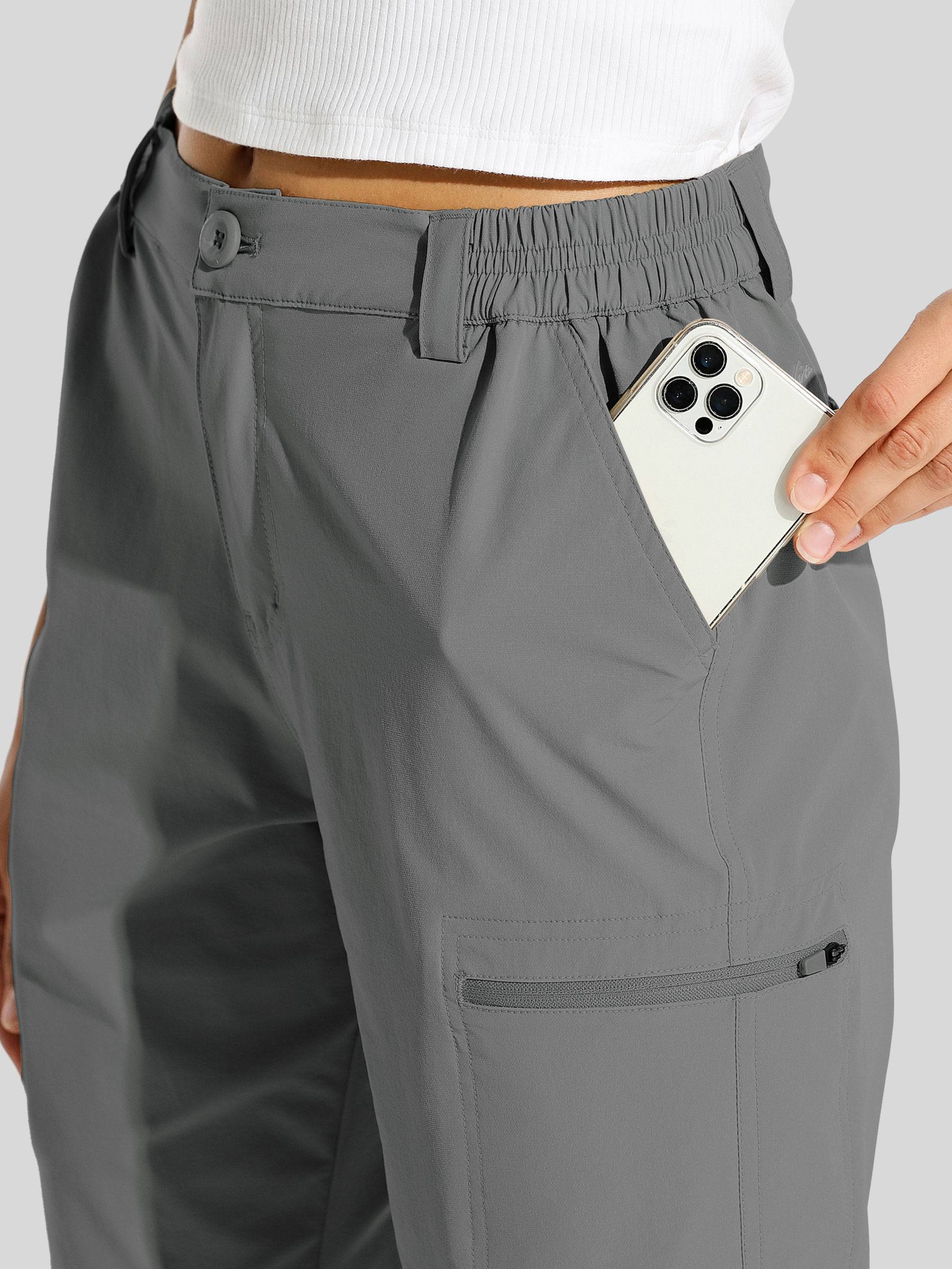 willit Womens Bermuda Cargo Shorts 10 Inch in steel gray3