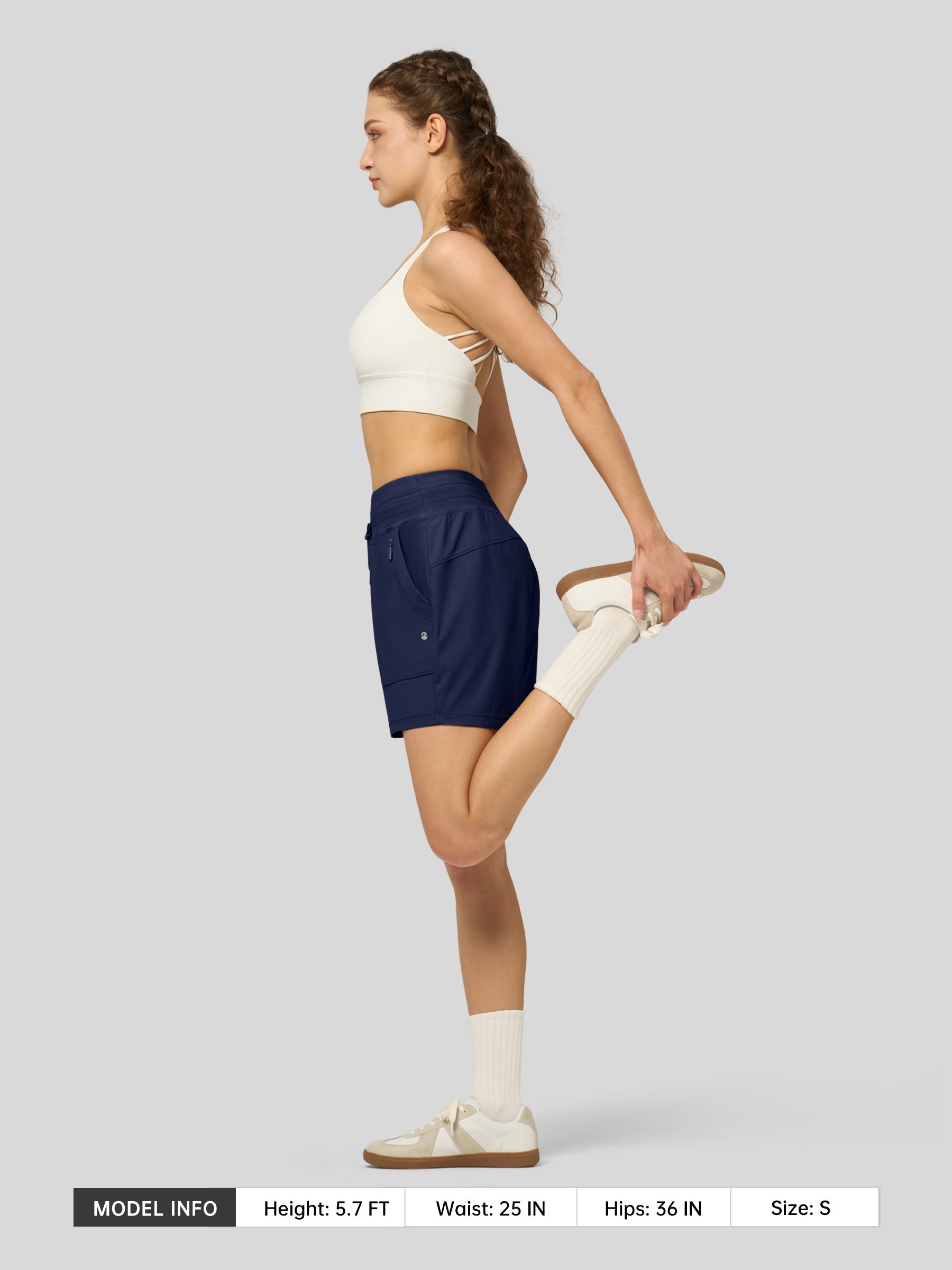 Willit Women's Quick-Dry Workout Shorts 5 Inch in navy5