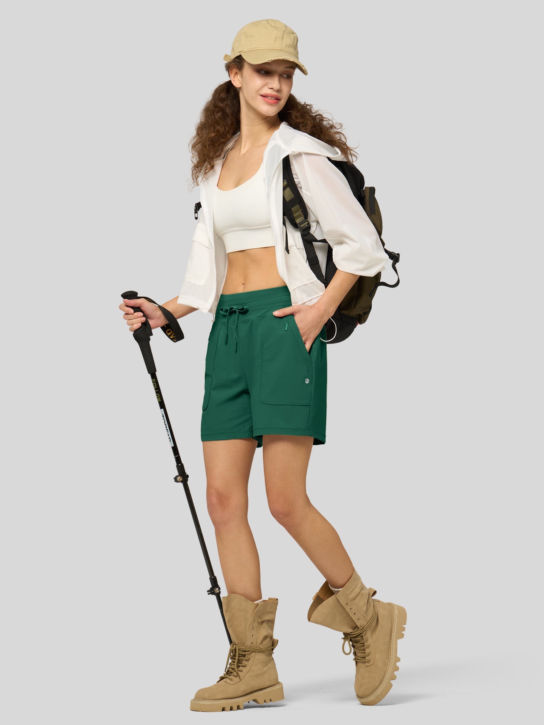 Willit Women's Quick-Dry Workout Shorts 5 Inch in teal4