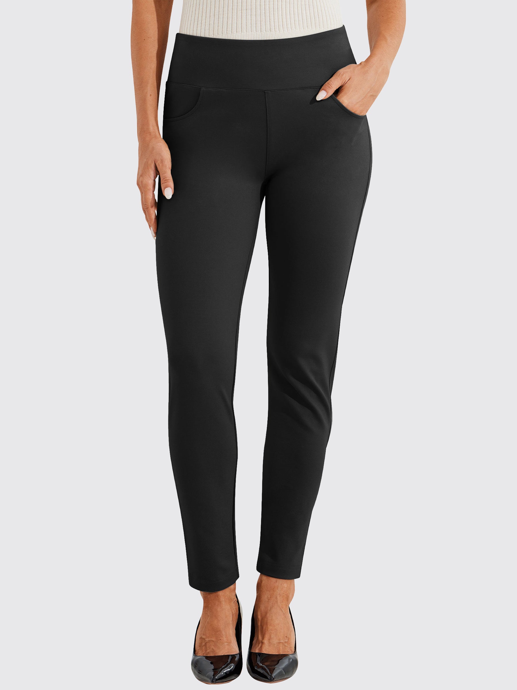 Womens Skinny Stretch Dress Pants black