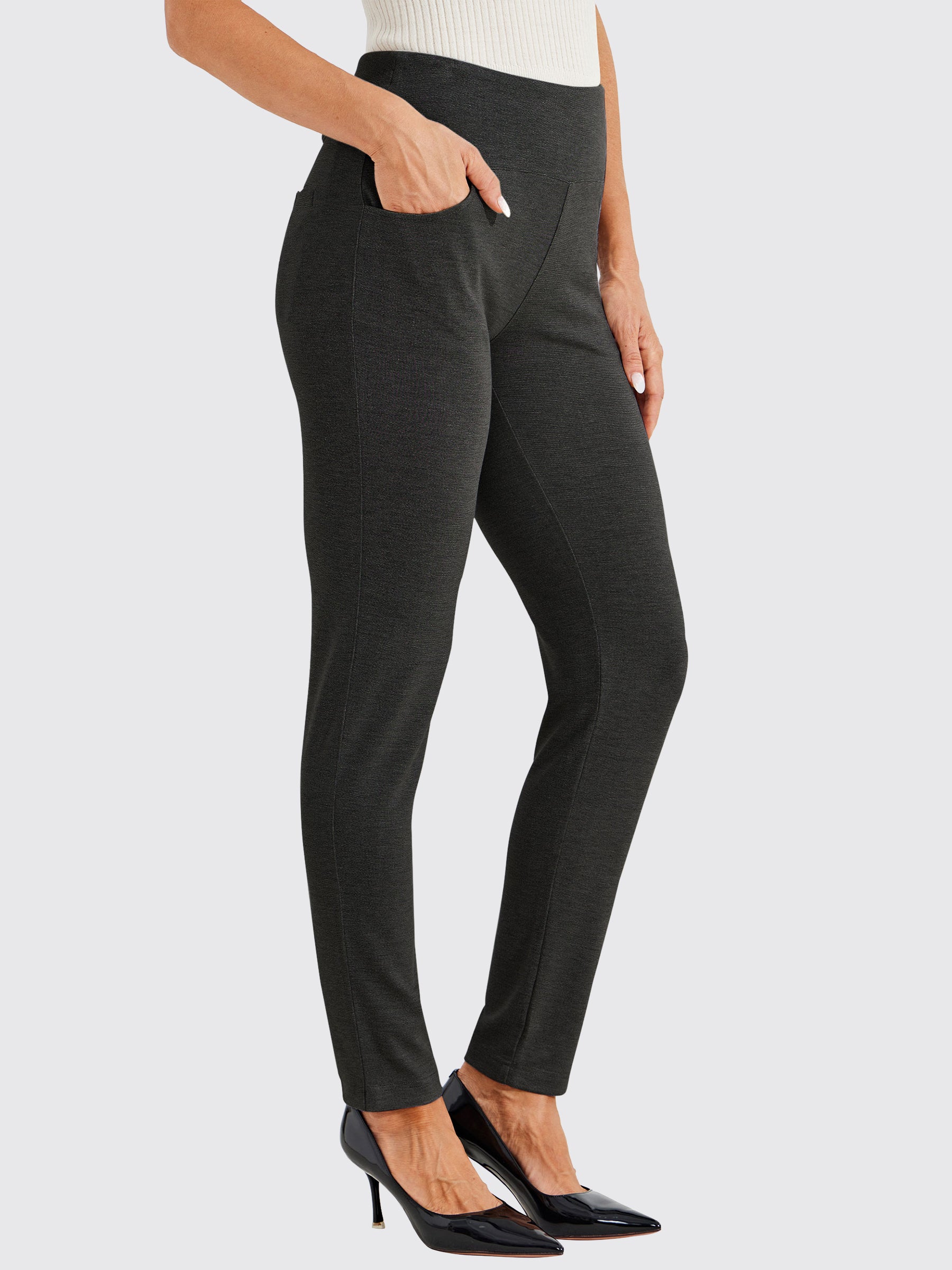 Womens Skinny Stretch Dress Pants charcoal dark gray
