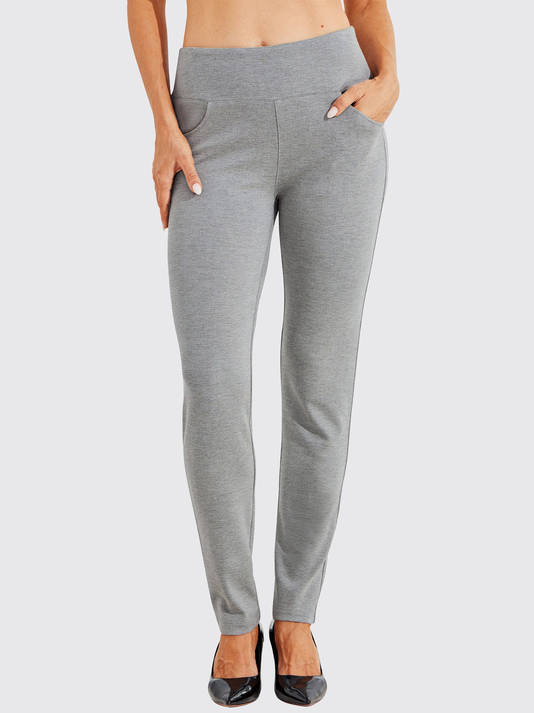 Womens Skinny Stretch Dress Pants charcoal light gray