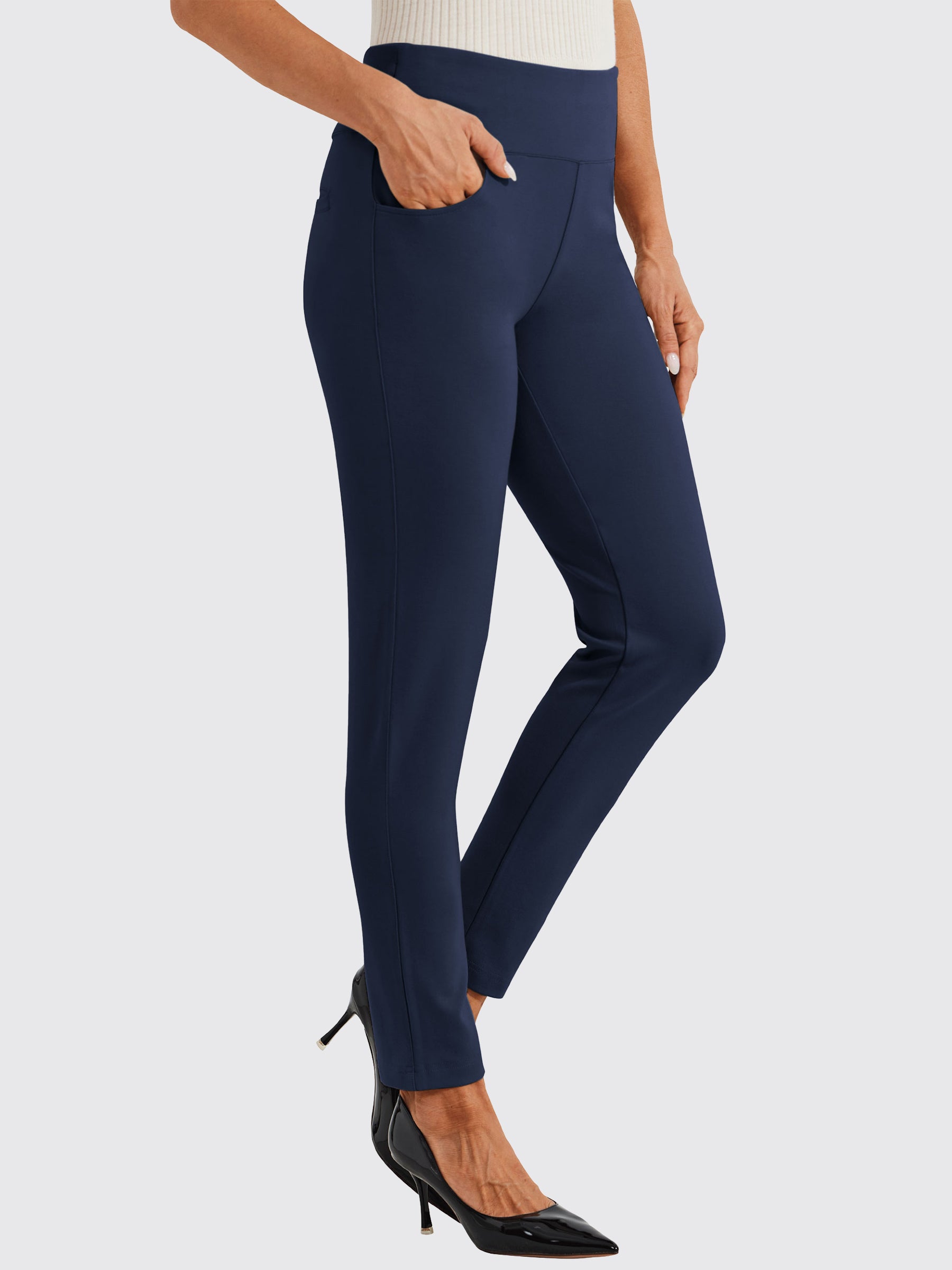 Womens Skinny Stretch Dress Pants navy
