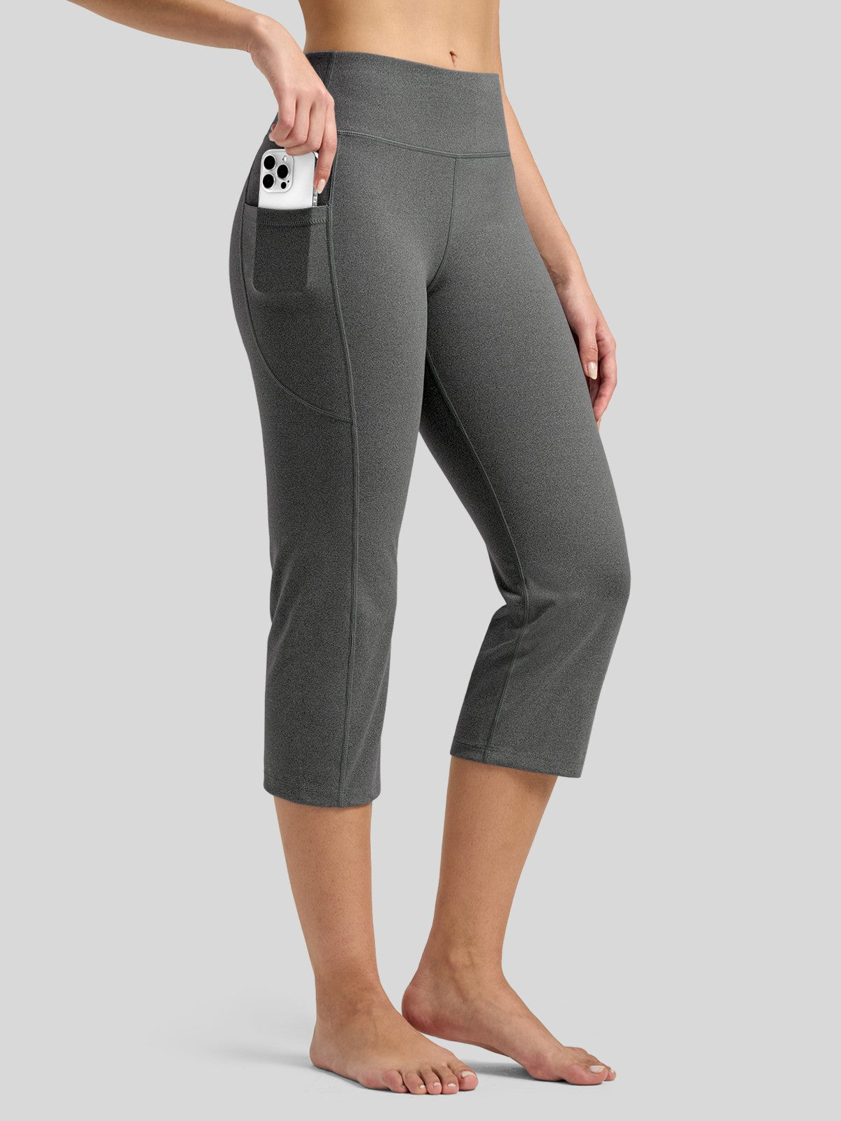 Willit Women's Straight Leg Capris Pants_deep gray