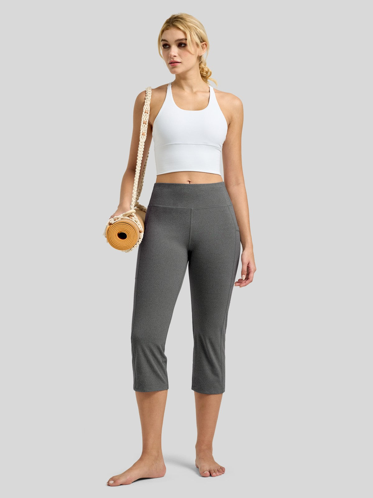 Willit Women's Straight Leg Capris Pants_deep gray