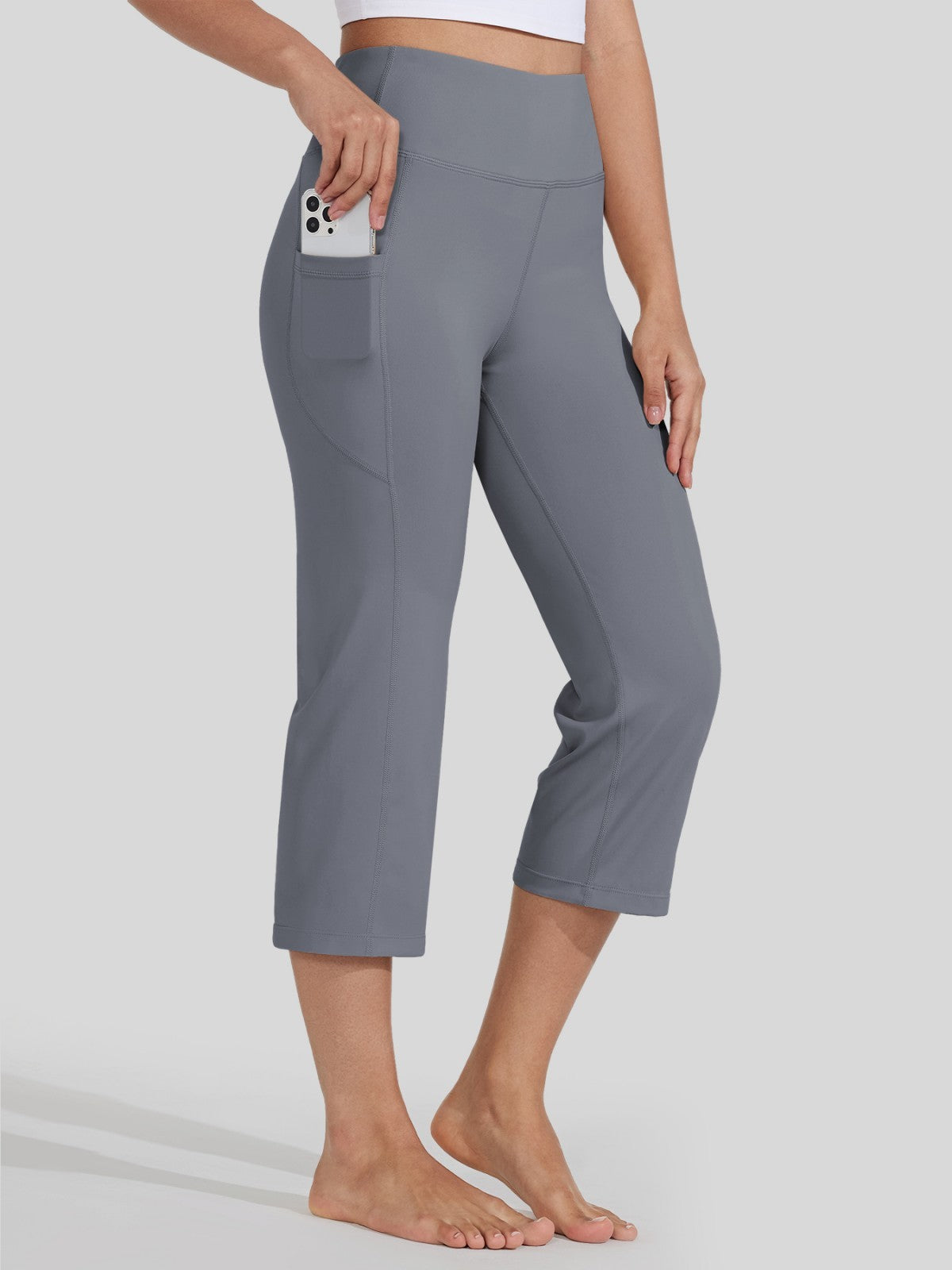 Willit Women's Straight Leg Capris Pants_light khaki