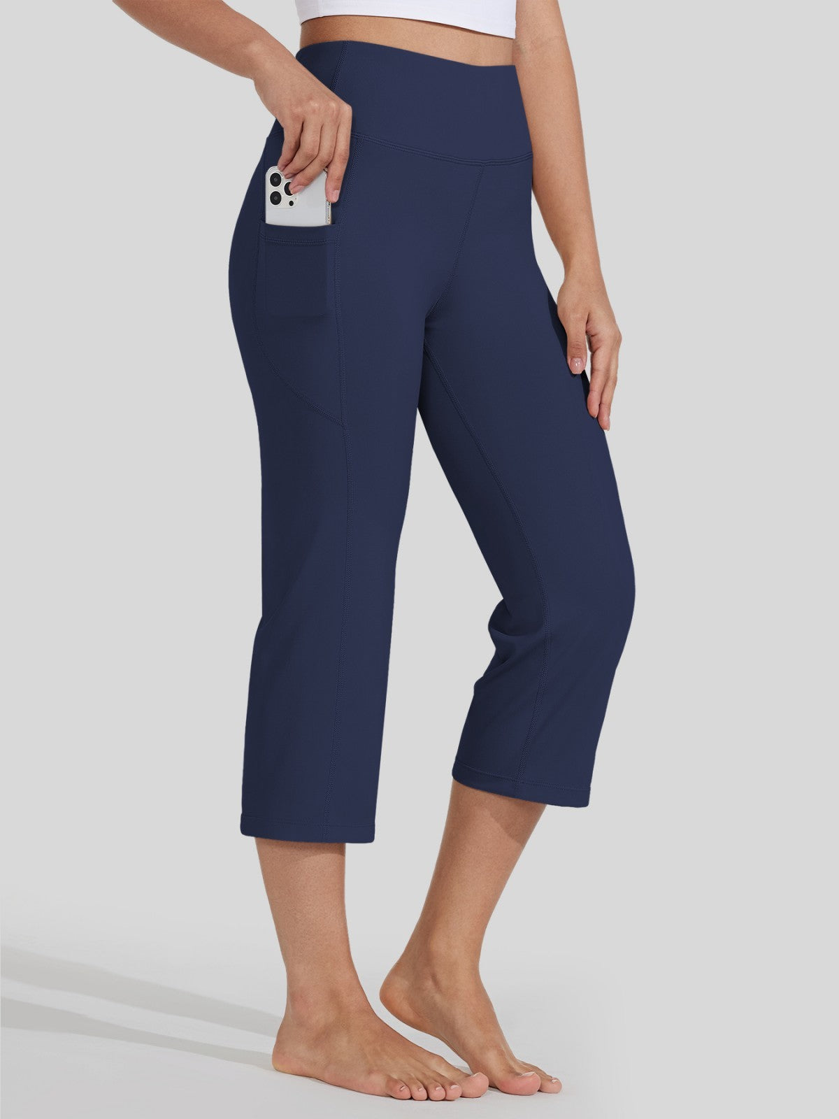 Willit Women's Straight Leg Capris Pants_olive