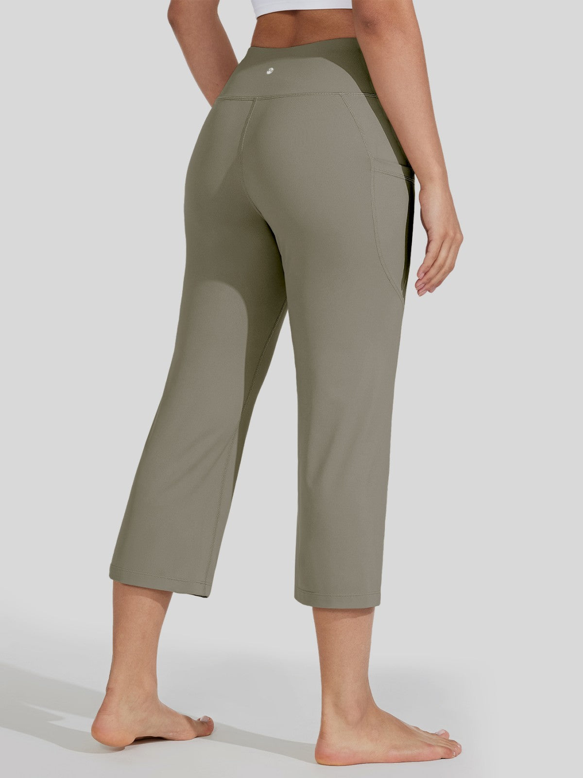 Willit Women's Straight Leg Capris Pants_sage green