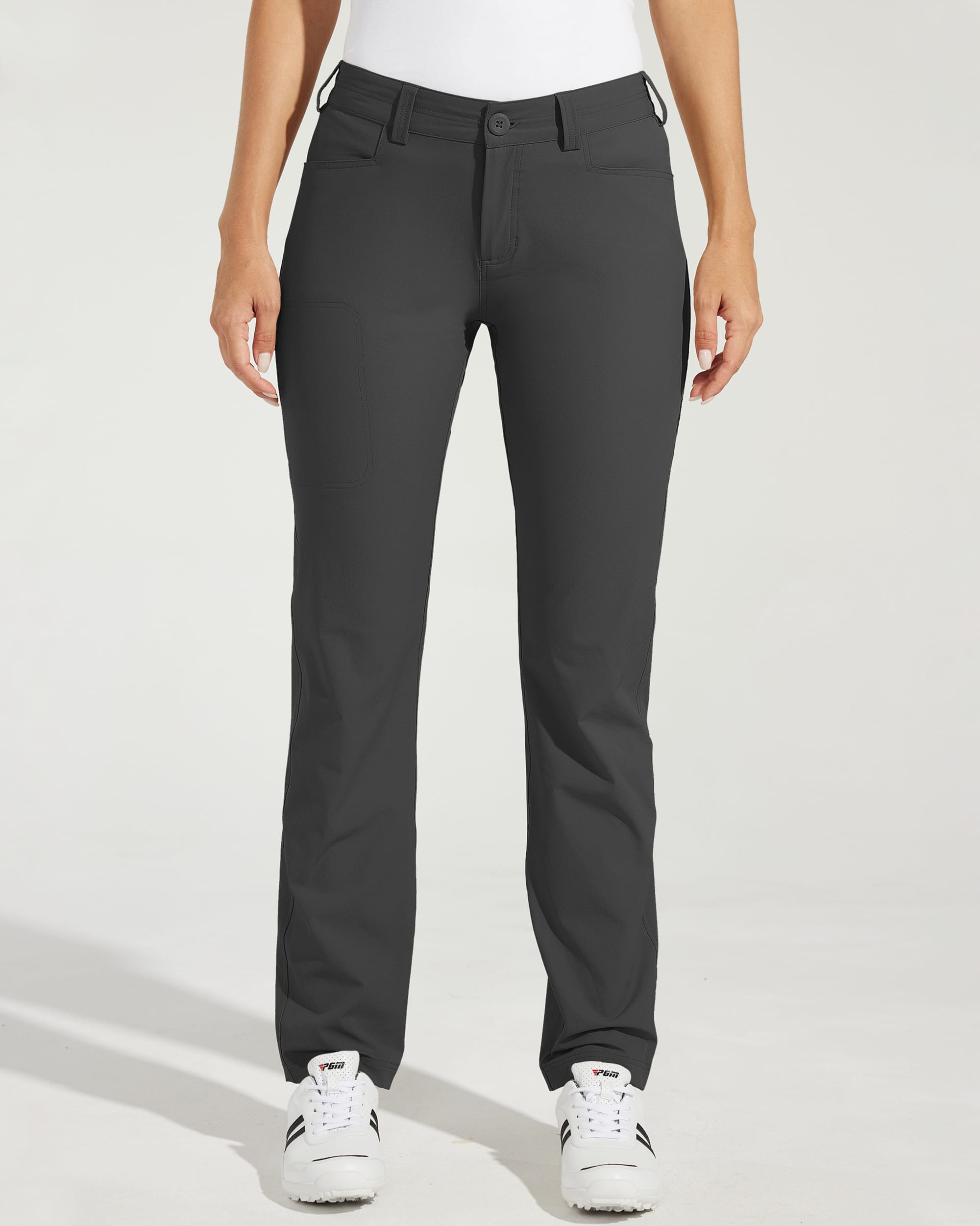 Women's Stretch Athletic Pants_DeepGray_model1