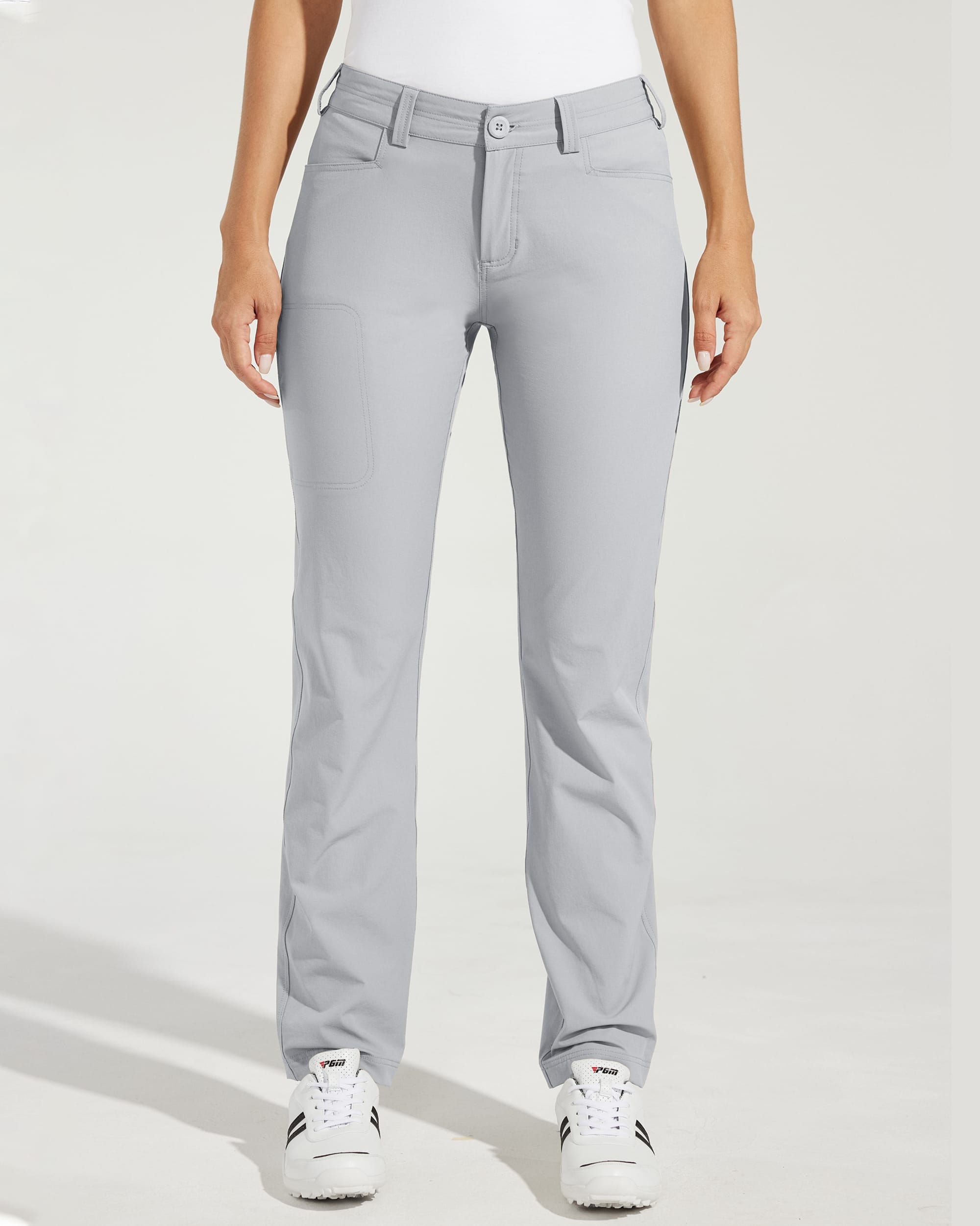 Women's Stretch Athletic Pants_Gray_model1
