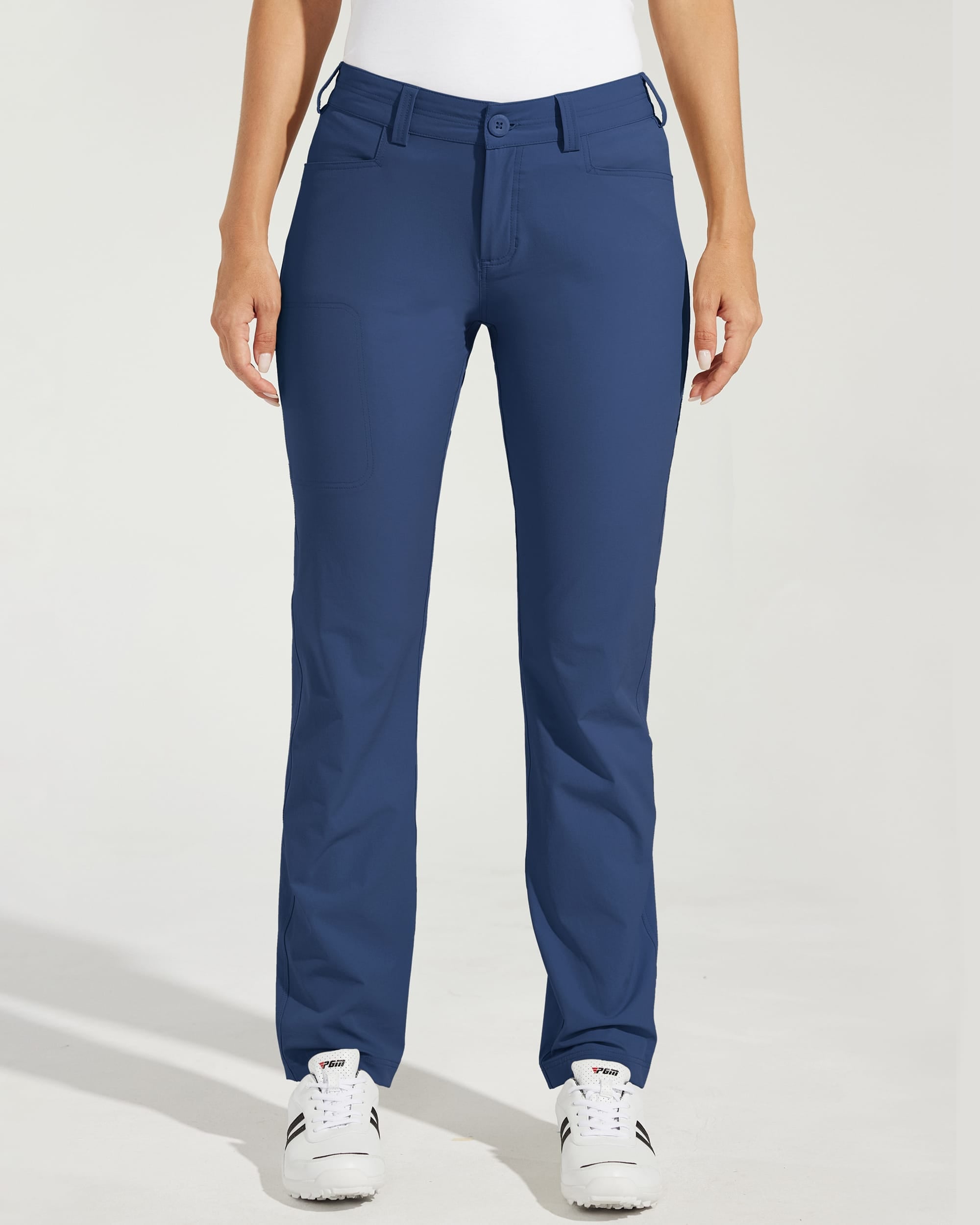 Women's Stretch Athletic Pants_Navy_model1