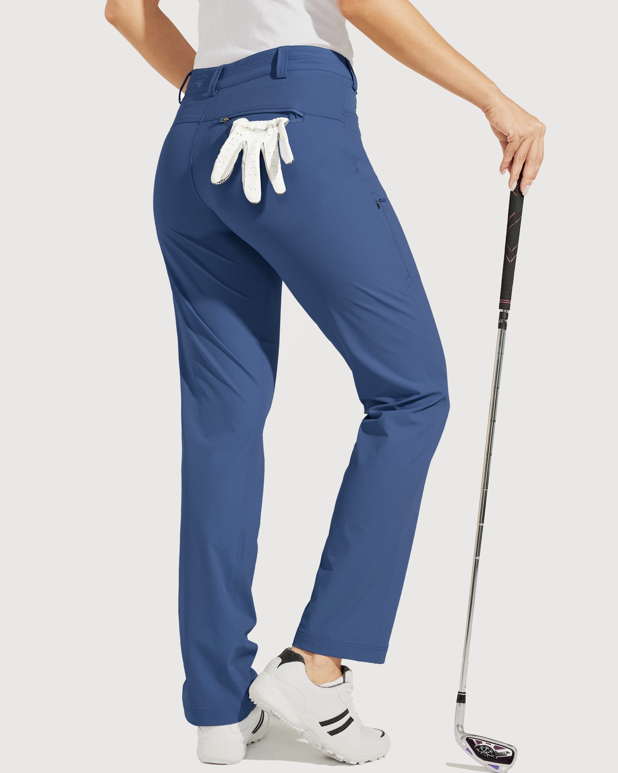 Women's Stretch Athletic Pants_Navy_model3