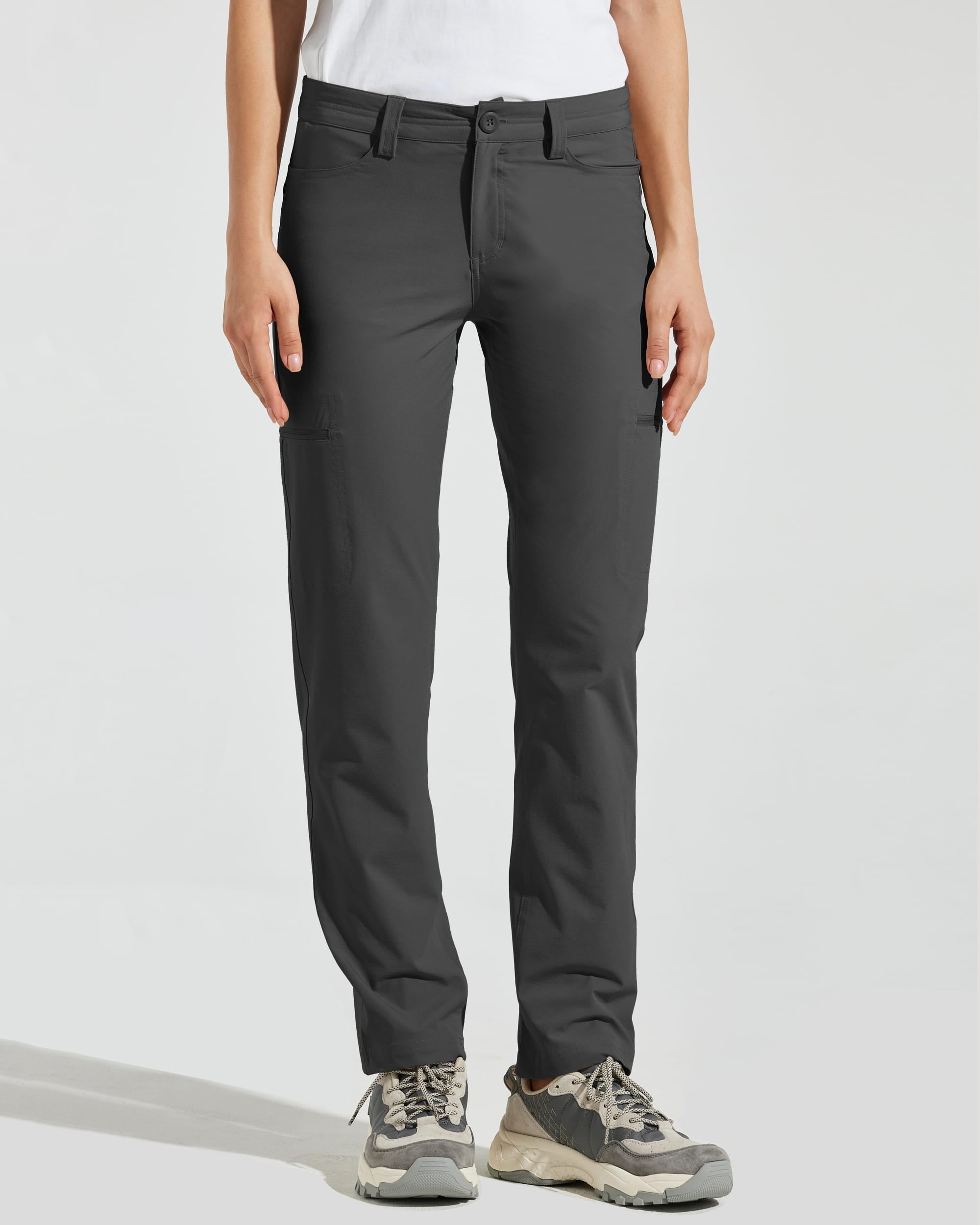 Women's Waterproof Hiking Pants_DeepGray_model1